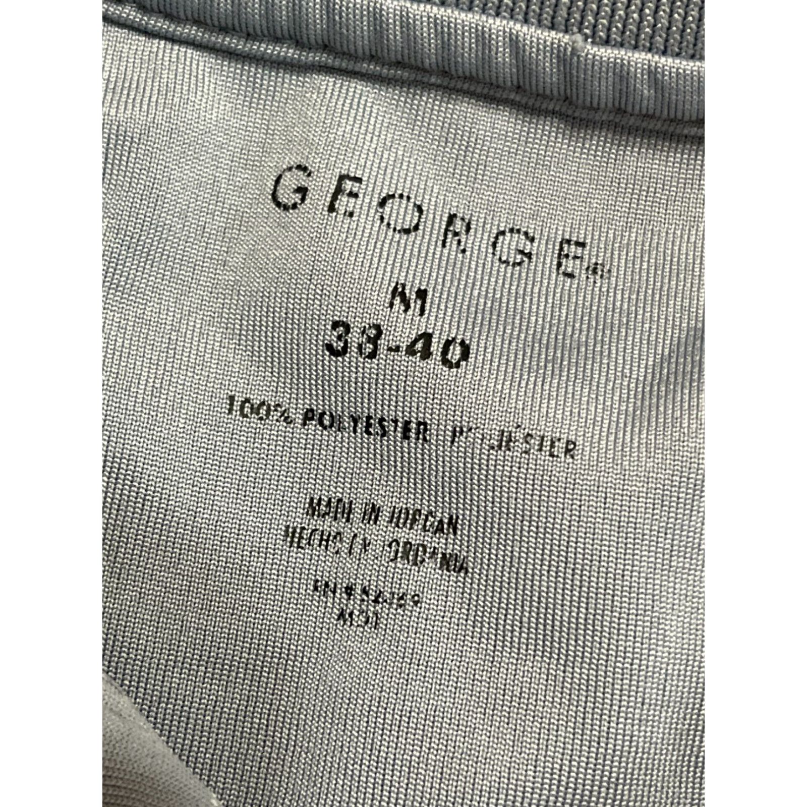 George George Polo Shirt, Men's Medium, Gray White Stripe, Short Sleeve, Casual, Brand George, Regular Fit, White, M Size US M / EU 48-50 / 2 - 5 Thumbnail