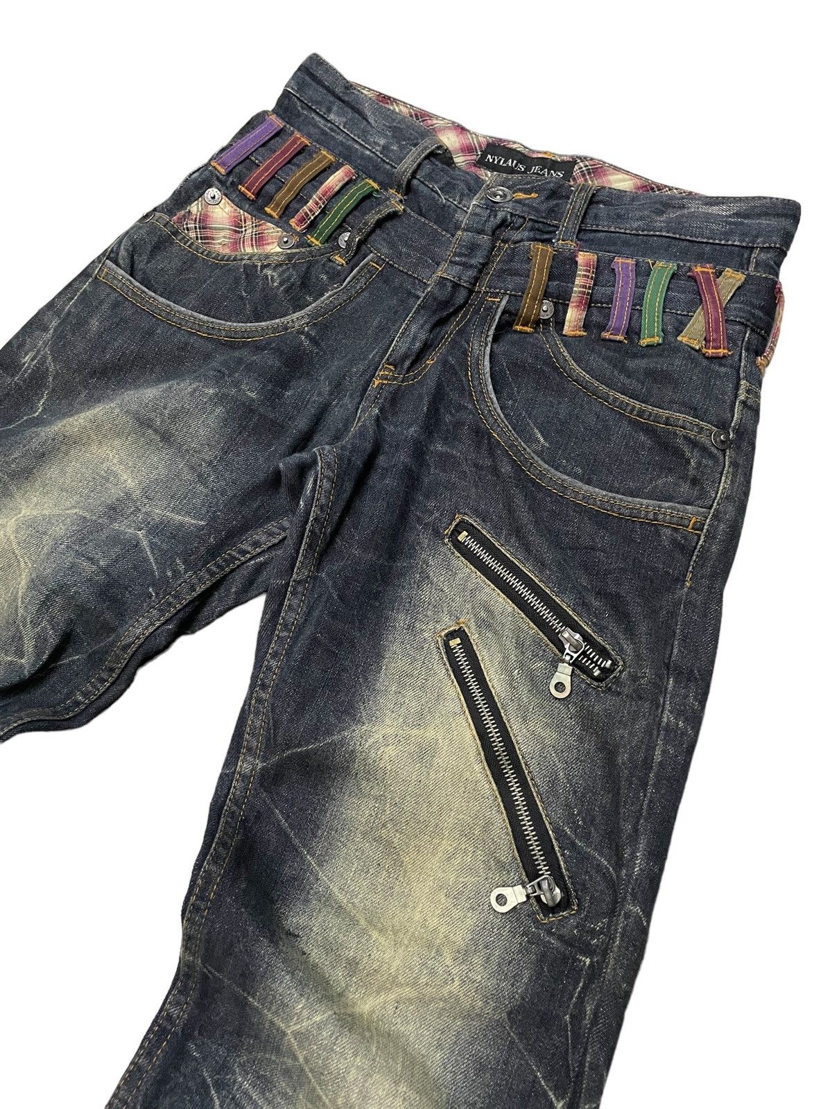 GOSTAR DE FUGA × Hysteric Glamour Nylaus Japan Mud Wash Double Waist Claw Mark Jeans Size US 30 / EU 46 - 9 Thumbnail