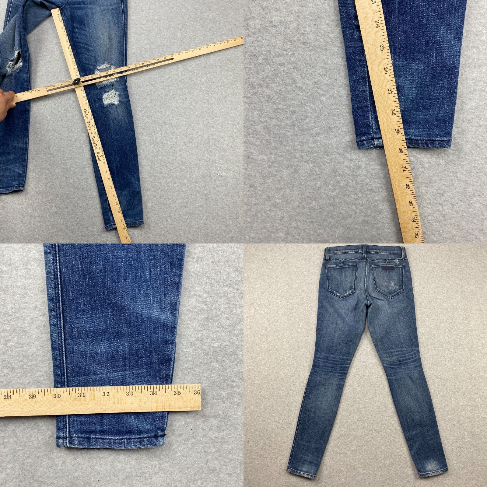 Fred Segal Fred Segal Jeans Womens Blue Skinny Distressed Ripped Denim USA Made 28 Size 28" / US 6 / IT 42 - 8 Thumbnail