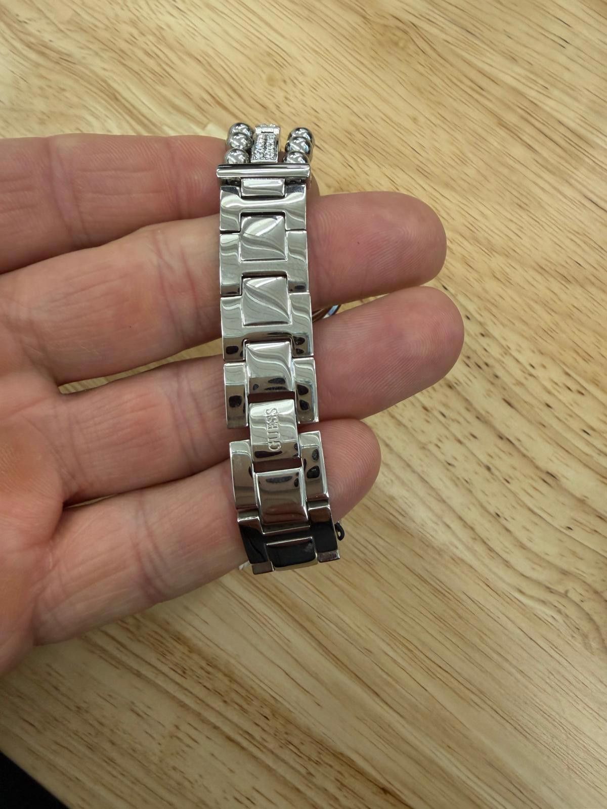 Guess GUESS Ladies Dress Ball & Crystal 30mm Watch – Silver-Tone Size ONE SIZE - 8 Thumbnail