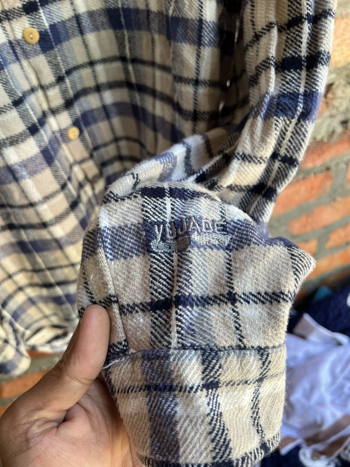 Vuja De Vuja De’ Distressed Flannel Shirt Size US XL / EU 56 / 4 - 5 Thumbnail
