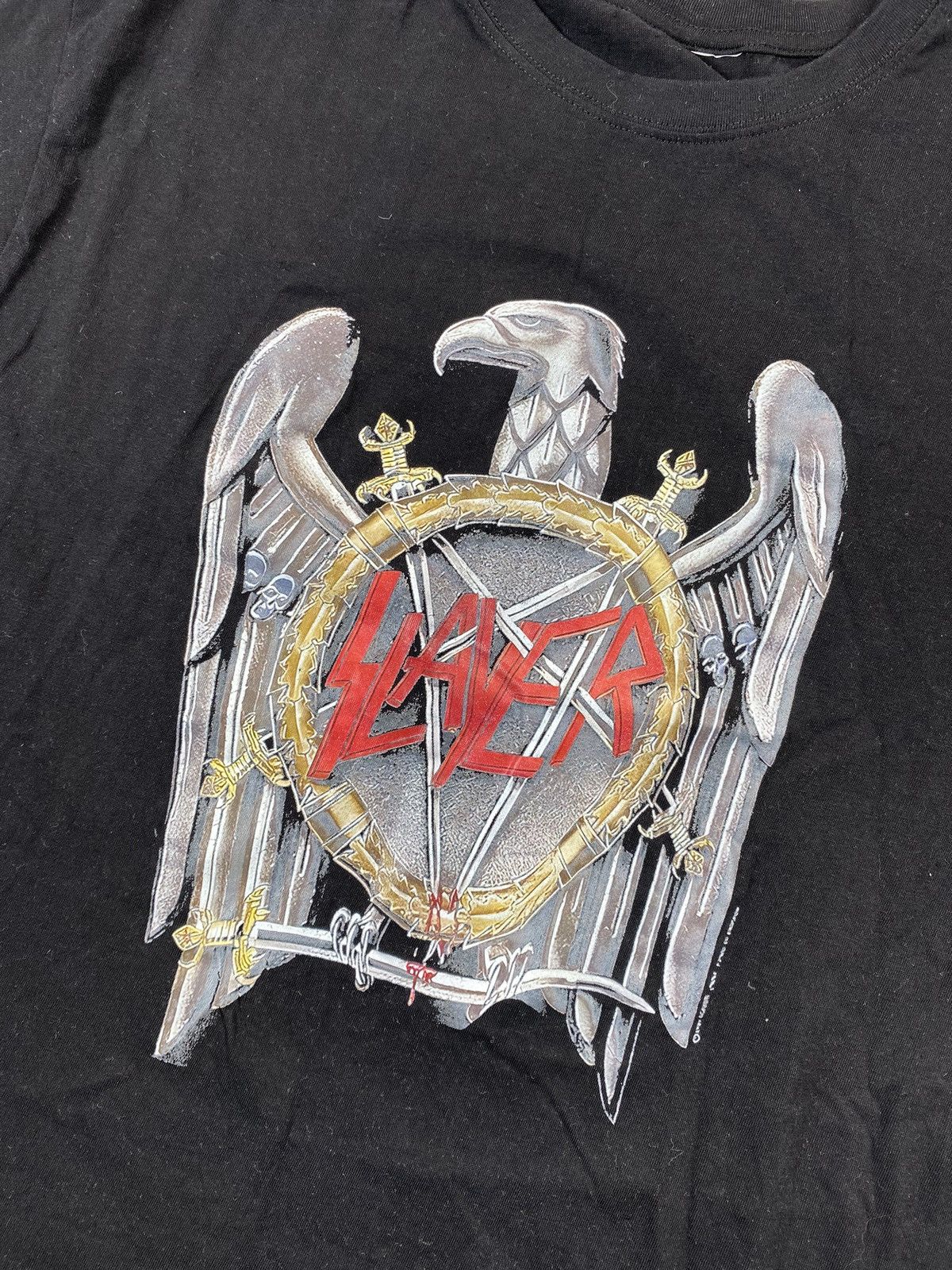Band Tees Slayer Black T-shirt With Big Centre Logo Size Medium Size US M / EU 48-50 / 2 - 3 Thumbnail