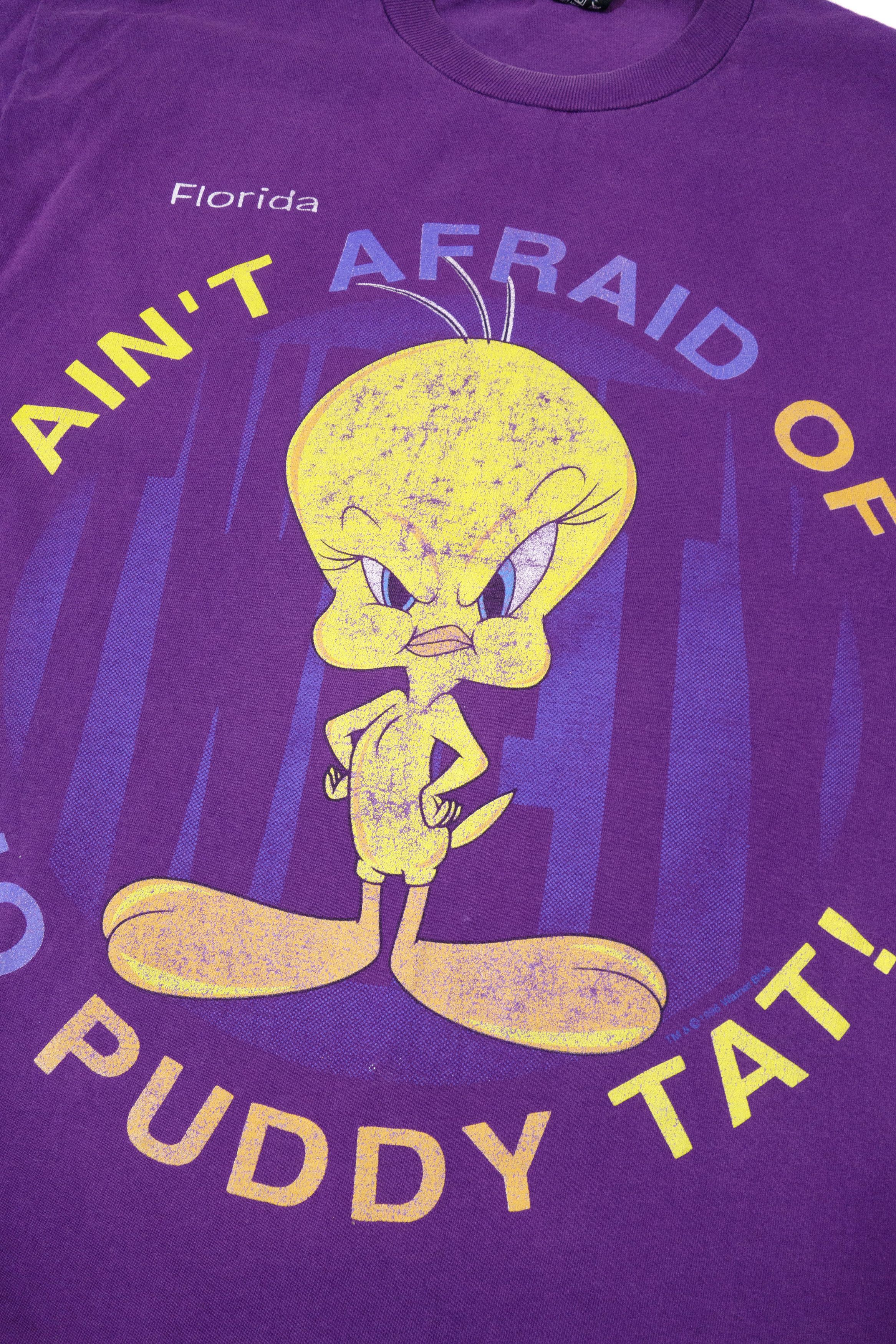 Warner Bros 1996 Tweety Looney Tunes 'Ain't Afraid of No Puddy Tat' Tee Size US L / EU 52-54 / 3 - 2 Thumbnail