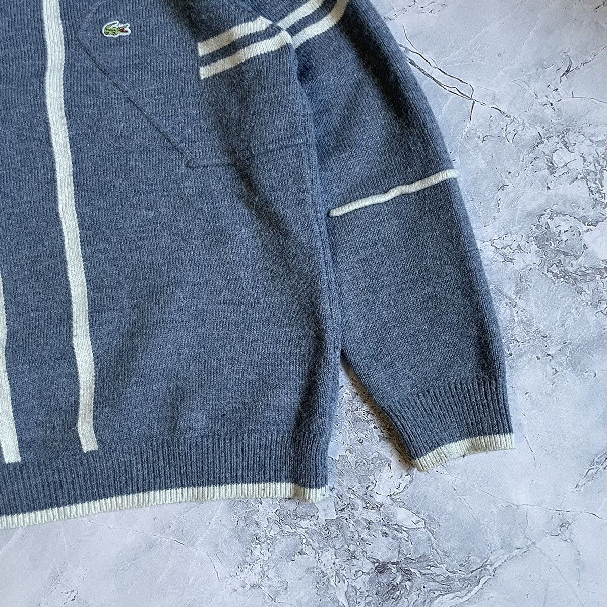 Lacoste × Vintage Lacoste Men’s Vintage Knitted Sweater Striped Size US M / EU 48-50 / 2 - 4 Thumbnail