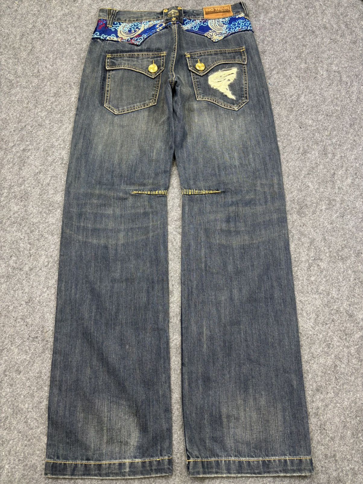 Japanese Brand 💥Archival💥Osaka Big Train Loose Distressed Denim F832 Size US 32 / EU 48 - 18 Thumbnail
