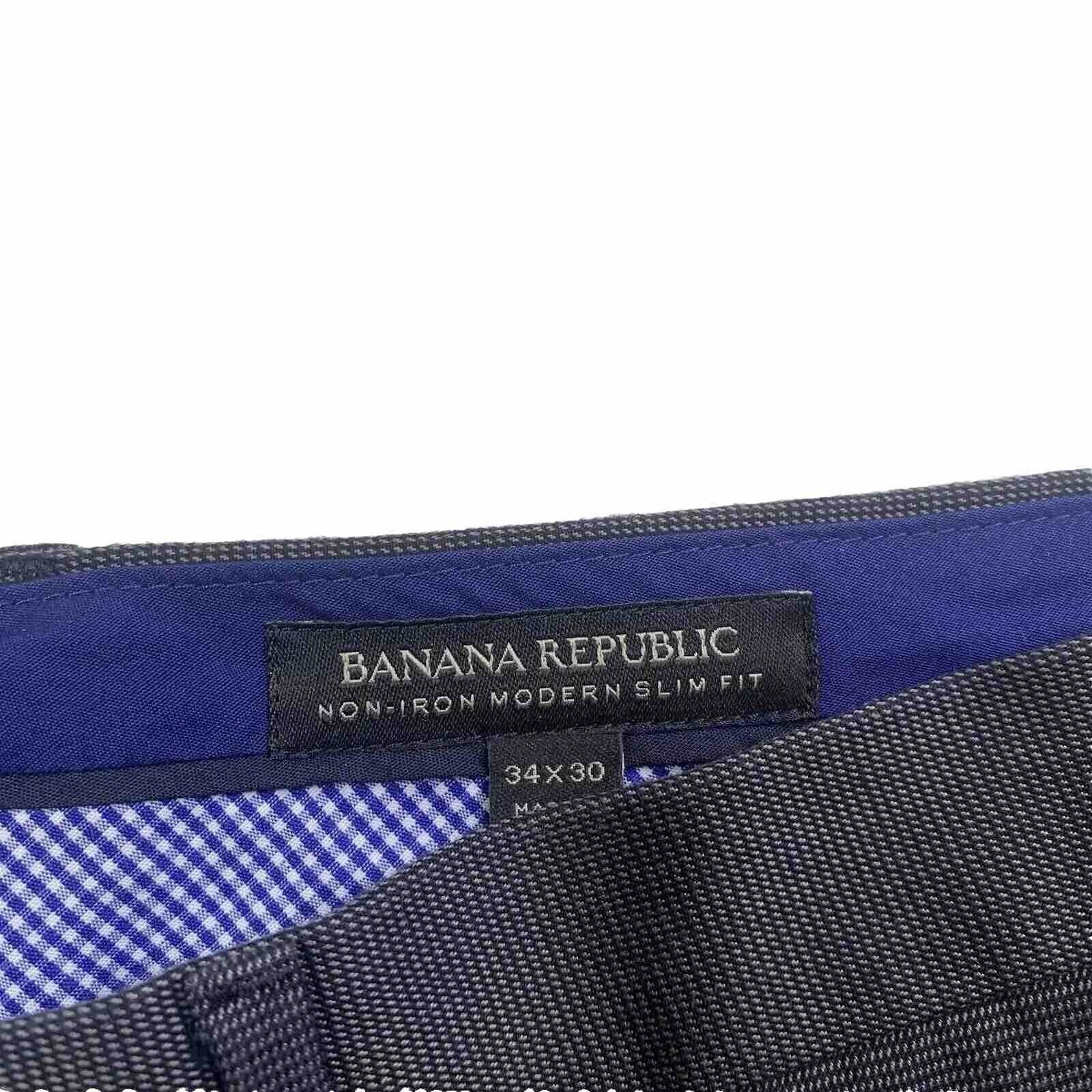 Banana Republic Banana Republic Pant Cotton Gray Charcoal Sz 34/30 Non-Iron Size US 34 / EU 50 - 3 Thumbnail