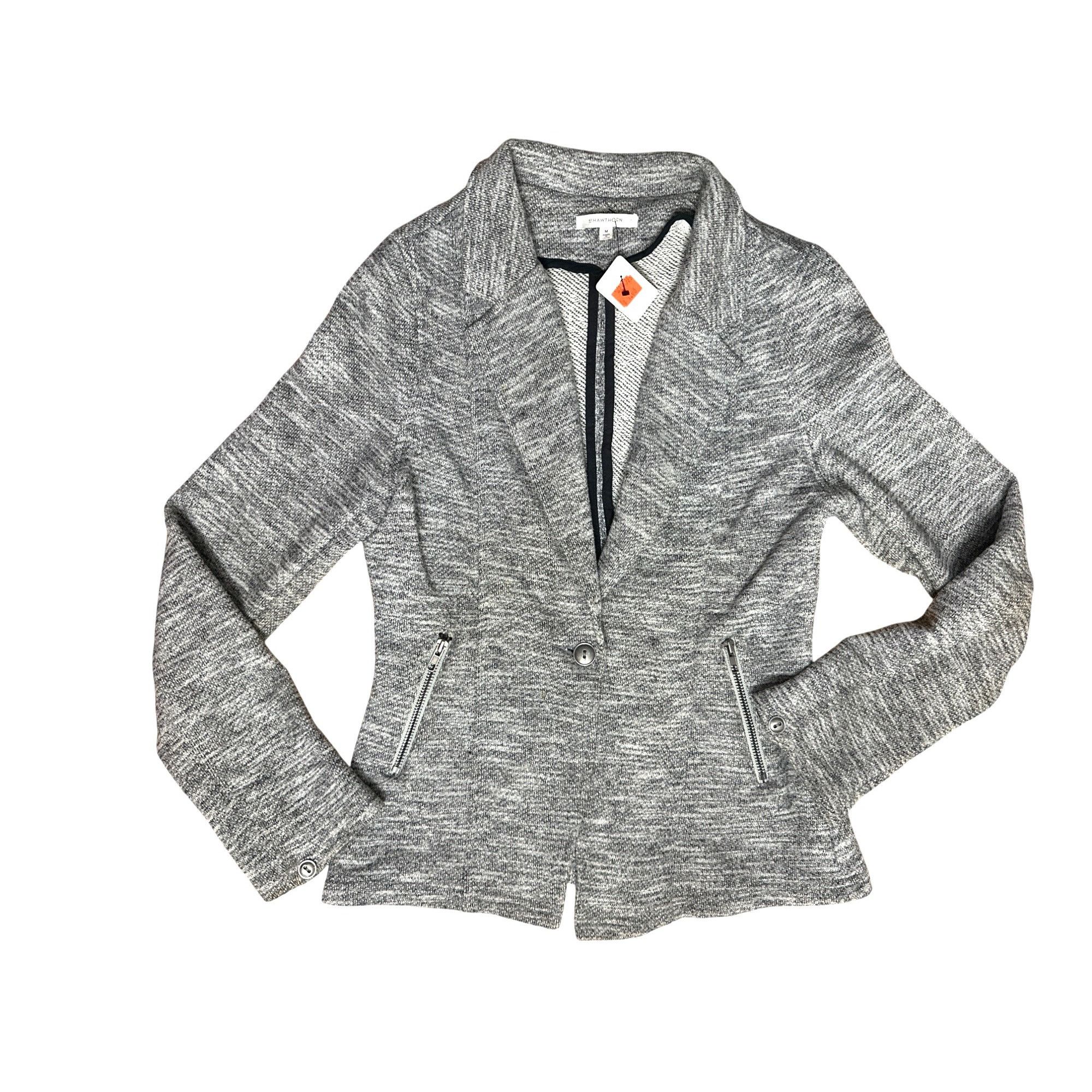 Other 41 Hawthorn Medium Grey Fitted Knit Blazer Single Button Str Size M / US 6-8 / IT 42-44 - 8 Thumbnail