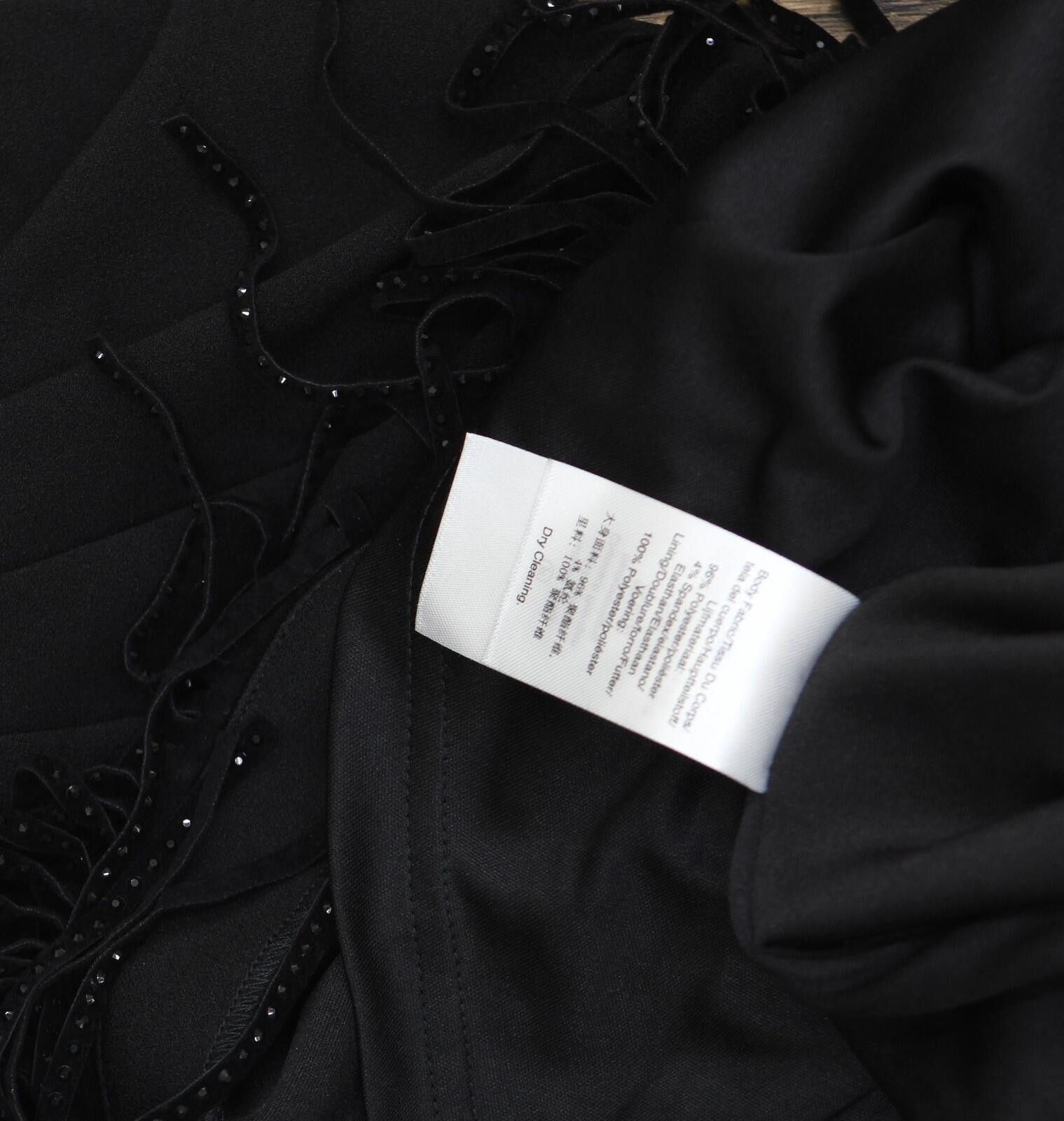 DKNY Nwt Dkny Womens Fringe-hem Cocktail Dress Ed4jce52 Black 8 Size M / US 6-8 / IT 42-44 - 6 Thumbnail