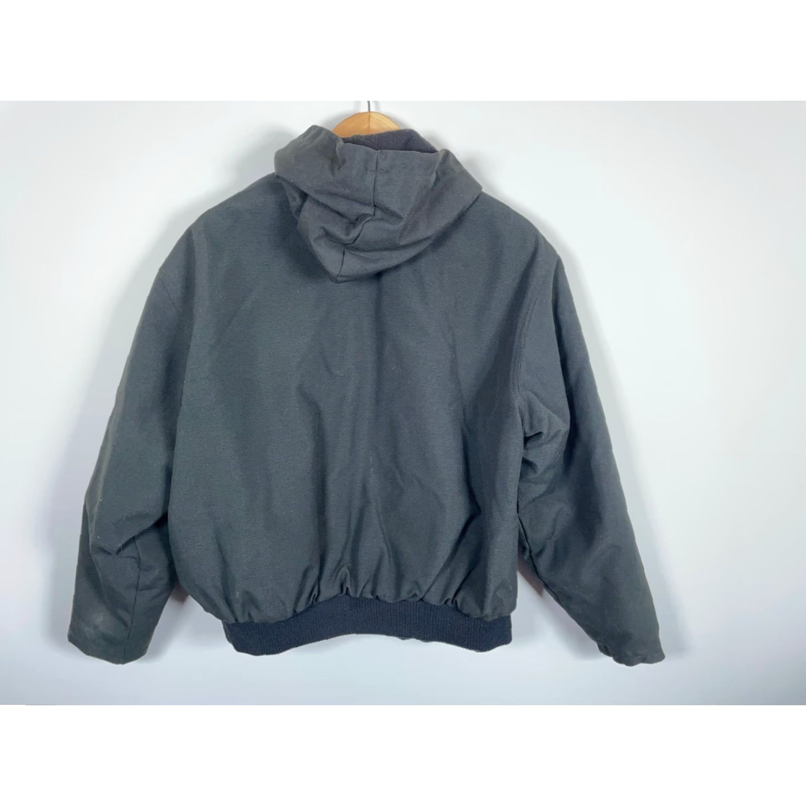 Vintage VINTAGE Master Made Canvas Jacket Men's XL Black Zip Up Hooded Quilted Lining Workwear Size US XL / EU 56 / 4 - 2 Thumbnail