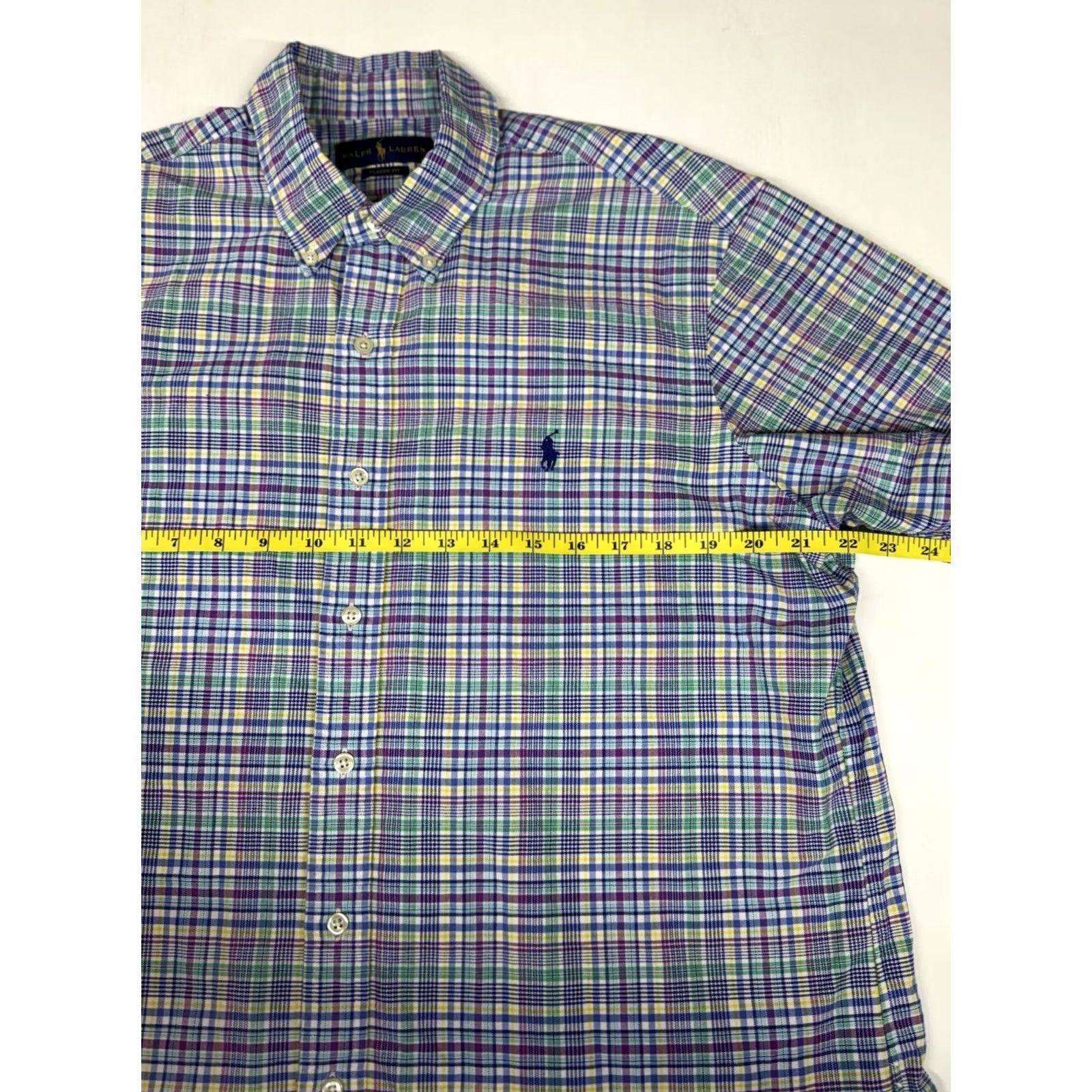Ralph Lauren Ralph Lauren Mens Large Fit Button-Down Shirt Plaid Blue Multicolor Short Sleeve Casual Business Travel Preppy Size US L / EU 52-54 / 3 - 4 Thumbnail
