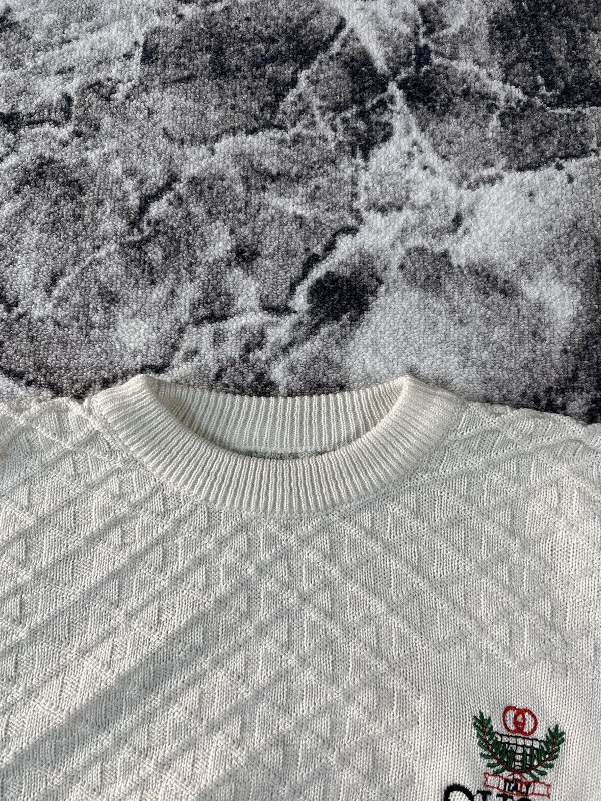 Other Vintage Gucci Style Knit Sweater Logo Embroidery Cream Size US XL / EU 56 / 4 - 6 Thumbnail
