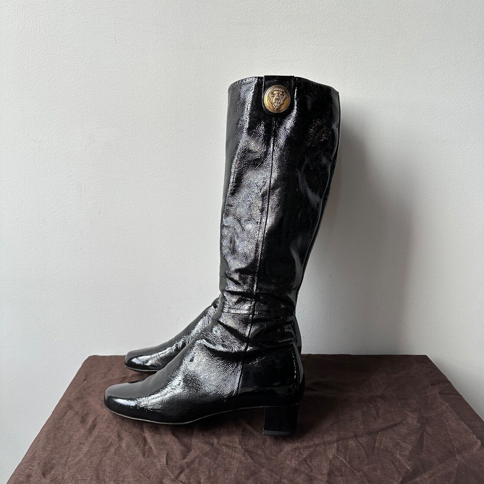 Gucci Gucci Vintage 00s Patent Leather Knee Boots 8282AC Size US 6.5 / IT 36.5 - 2 Thumbnail