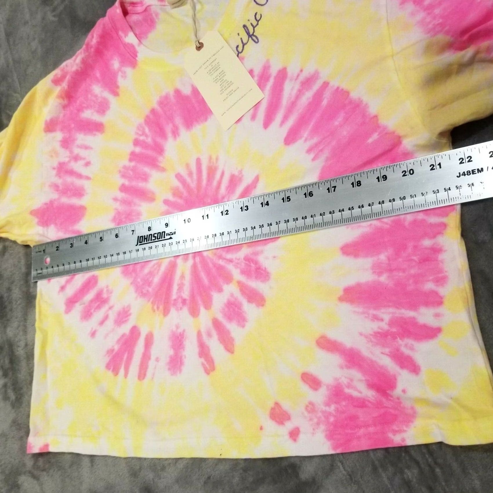 Pinko I Stole My Boyfriend's Shirt Pacific Grove Pink Tie-Dye One Size New NWT Crew Neck Short Sleeve Embroidered Cotton T-Shirt Womens Size ONE SIZE - 4 Thumbnail