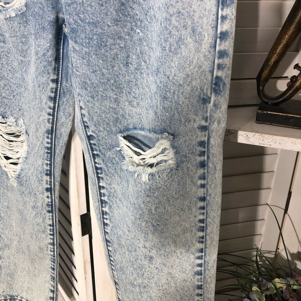 Vintage Y2K 80s retro acid wash high rise wide leg grabs jeans sz S Size 26" / US 2 / IT 38 - 5 Thumbnail