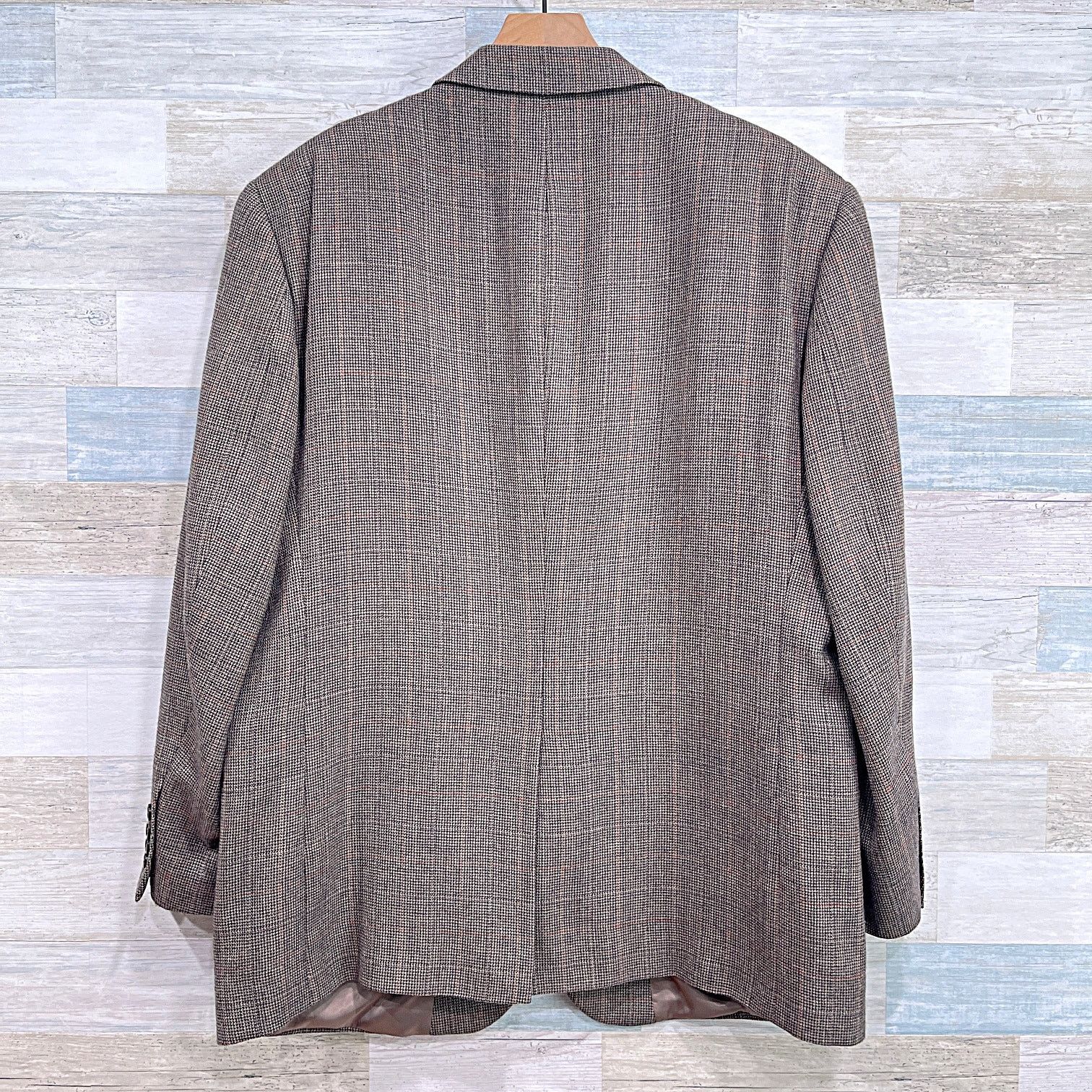 Jos. A. Bank Jos A Bank Wool Tweed Sport Coat Jacket Brown Windowpane 46R Size 46R - 5 Thumbnail