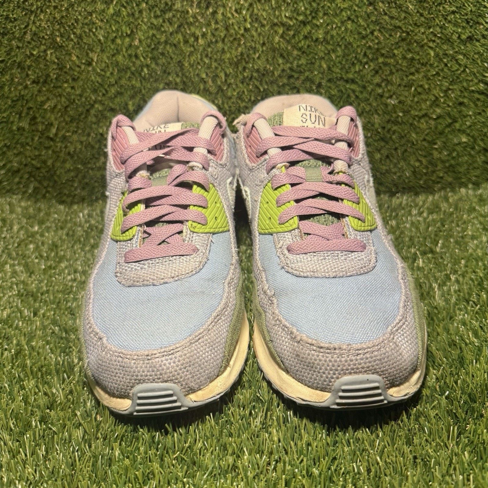 Nike Size 7 (GS) - Nike Air Max 90 SE Low Sun Club Blue Treeline Size US 7 / EU 40 - 4 Thumbnail