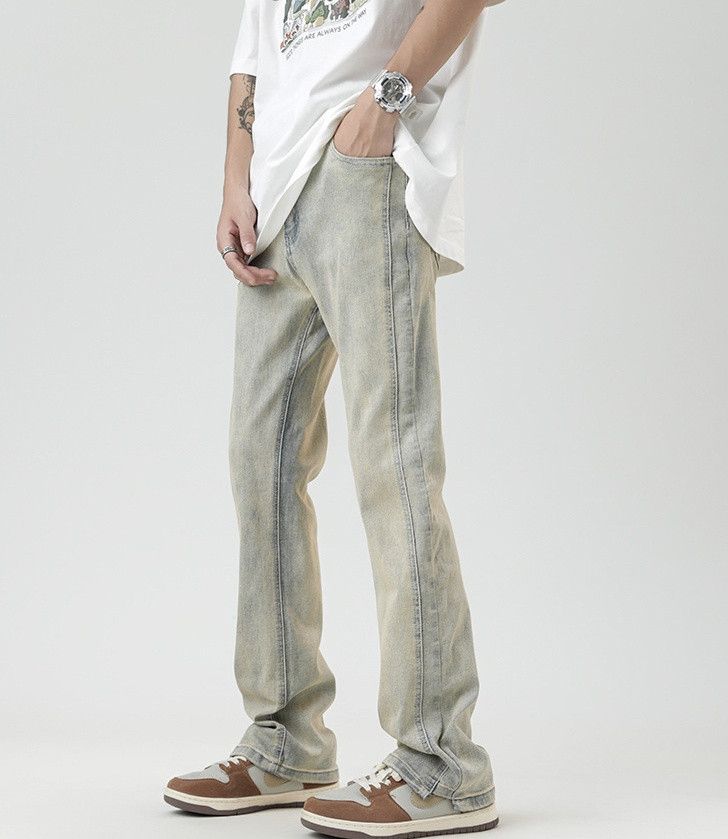 Japanese Brand × Jean Washed straight distressed casual bootcut jeans Size US 32 / EU 48 - 1 Thumbnail