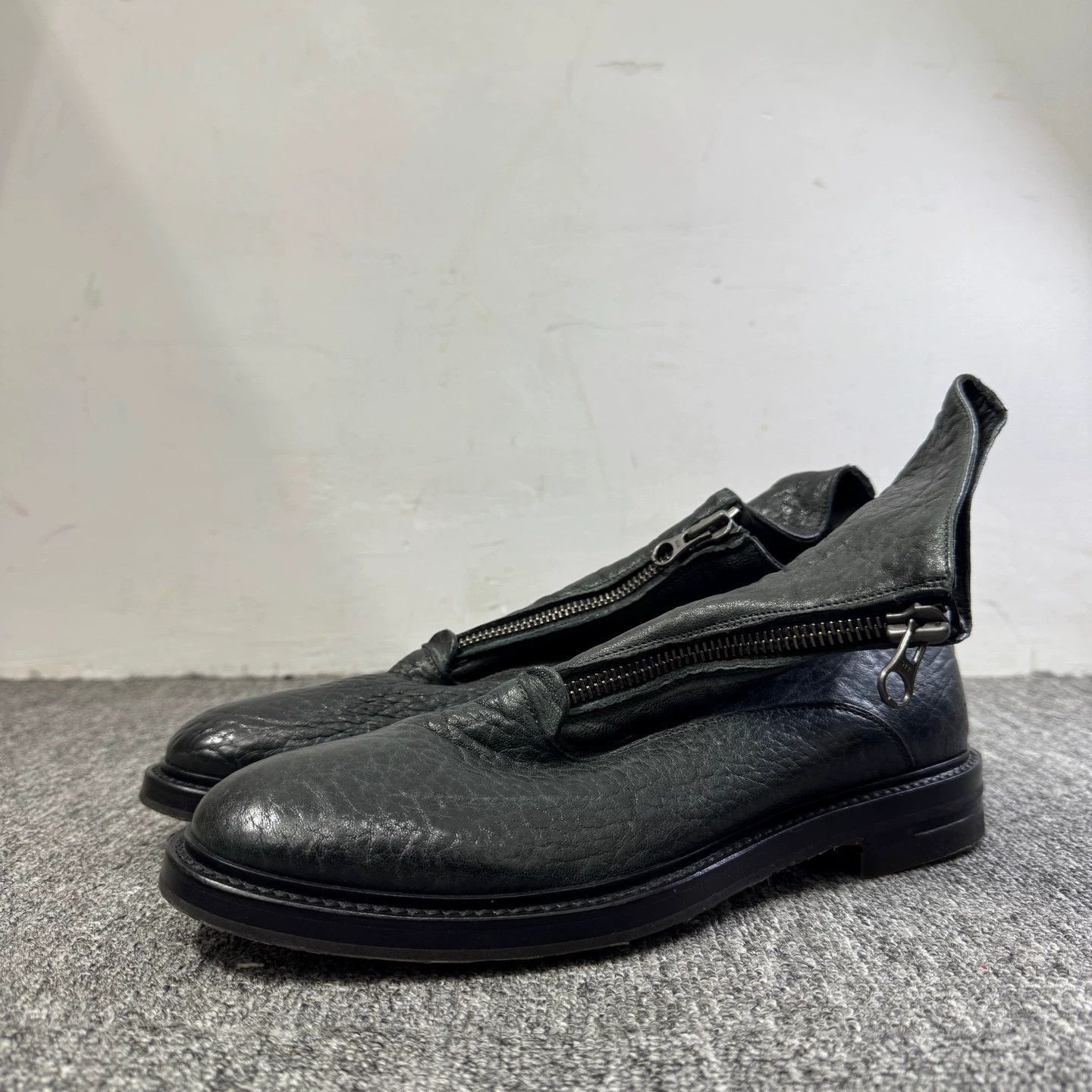 Alexander McQueen Black Leather Zip-Front Shoes Size 7 Size US 7 / EU 40 - 1 Thumbnail