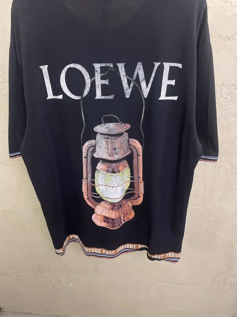 Loewe LOEWE Black short sleeve T-shirt with large Logo of oil la Size L / US 10 / IT 46 - 2 Thumbnail