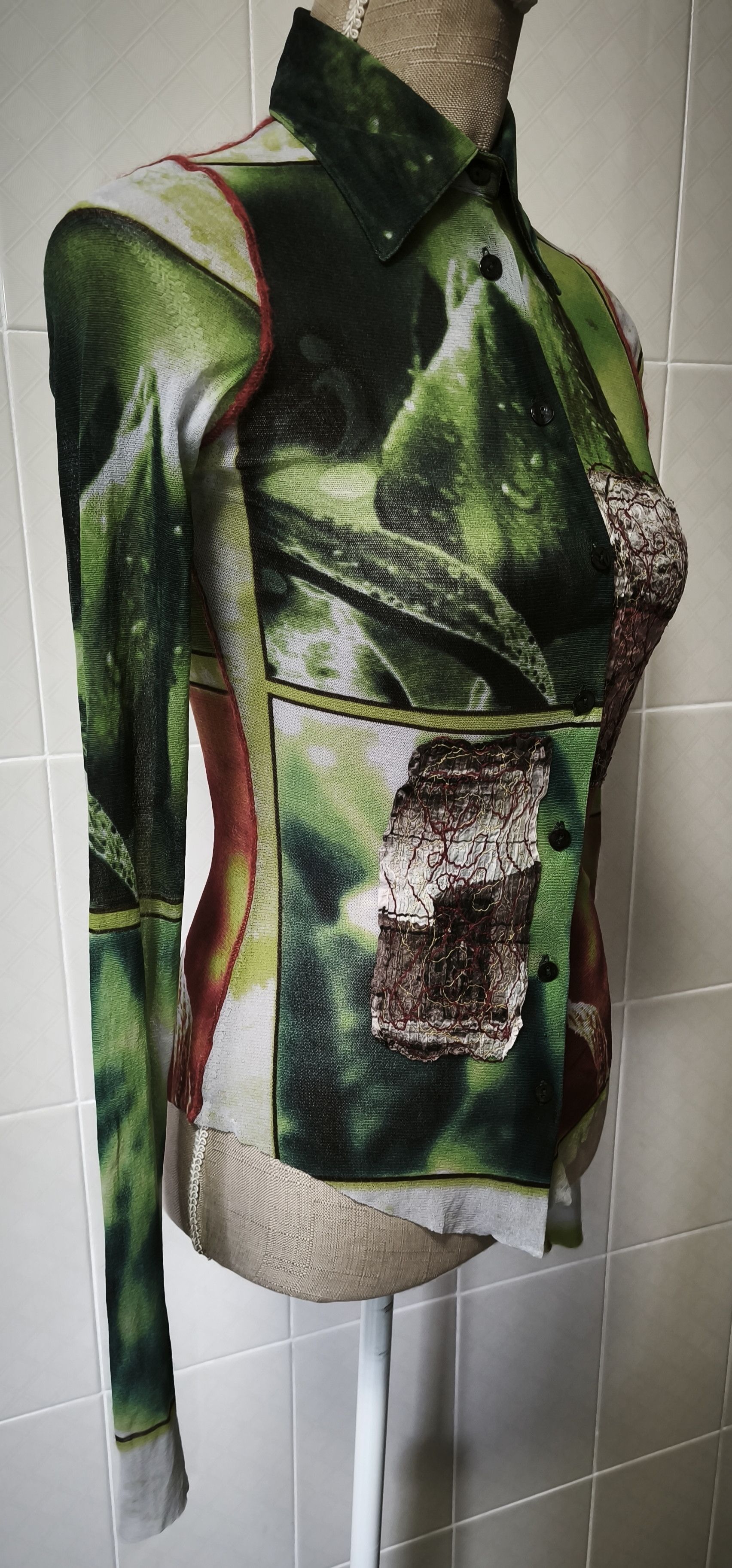 Jean Paul Gaultier Sping 2002 - Plants Photos print mesh top Size S / US 4 / IT 40 - 18 Thumbnail