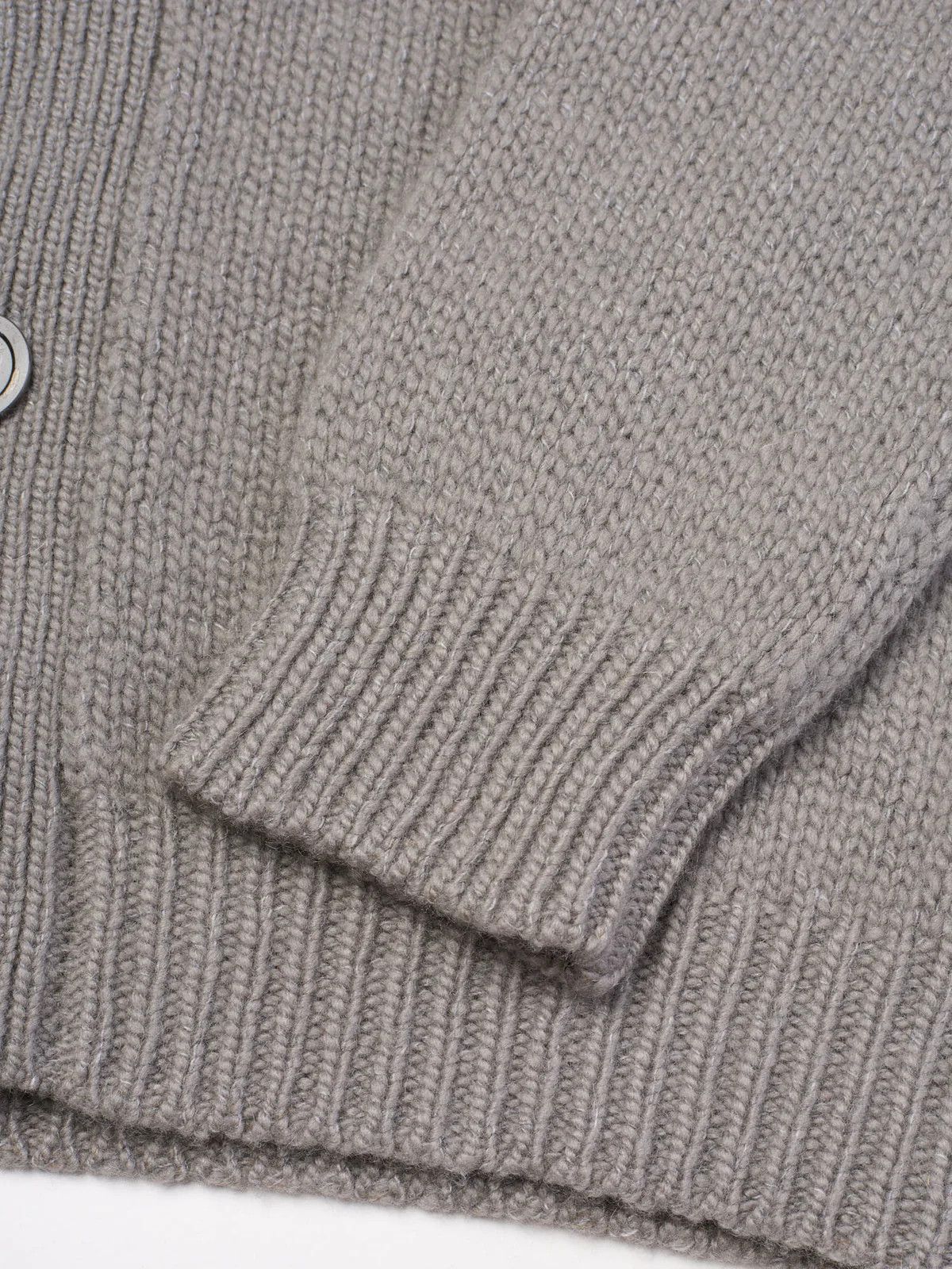 Fedeli FEDELI Gray Cashmere-Virgin Wool Knit Heavy Cardigan Sweater Size US M / EU 48-50 / 2 - 6 Thumbnail