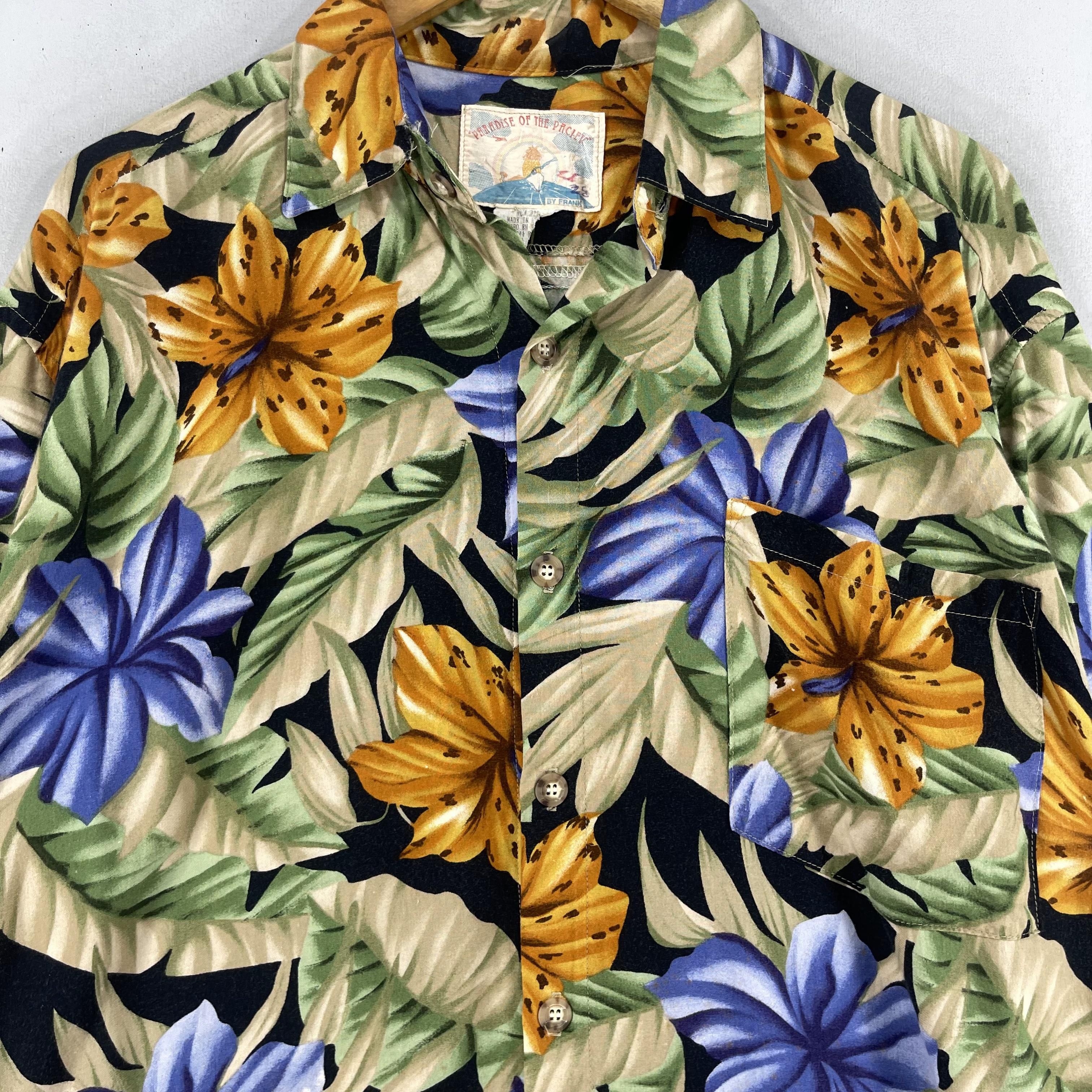 Vintage Vintage 90's FRANK Hawaii Floral Rayon Button Up Shirt Size US M / EU 48-50 / 2 - 2 Thumbnail