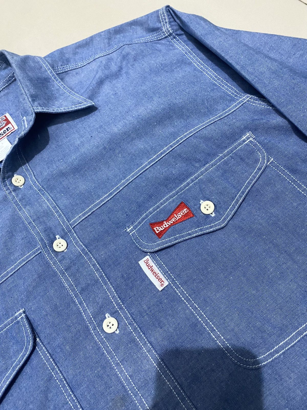 Budweiser Budweiser Denim Small Logo Shirt Button Size US XL / EU 56 / 4 - 5 Thumbnail