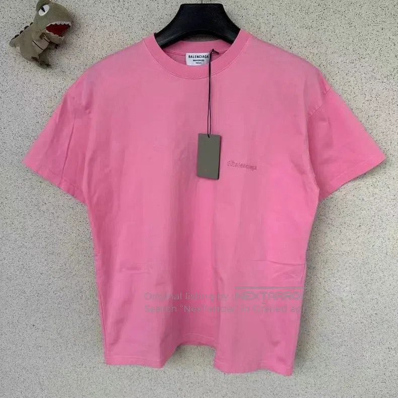 Balenciaga Balenciaga Pink Double B Logo Short Sleeve T-Shirt M Size Size US M / EU 48-50 / 2 - 1 Thumbnail