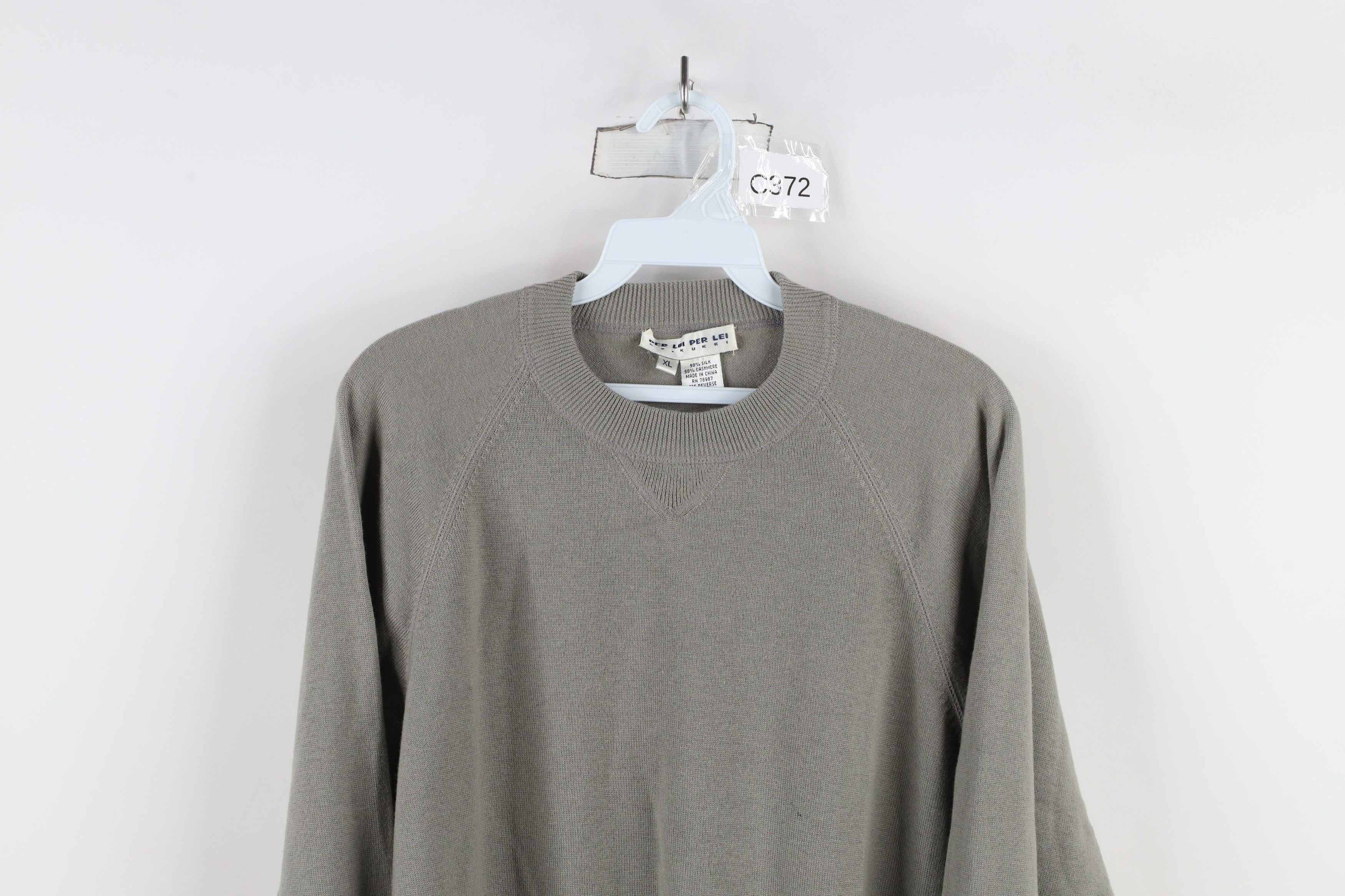 Vintage Vintage 90s Streetwear Silk Cashmere Blend Knit Sweater Gray Size US XL / EU 56 / 4 - 2 Thumbnail