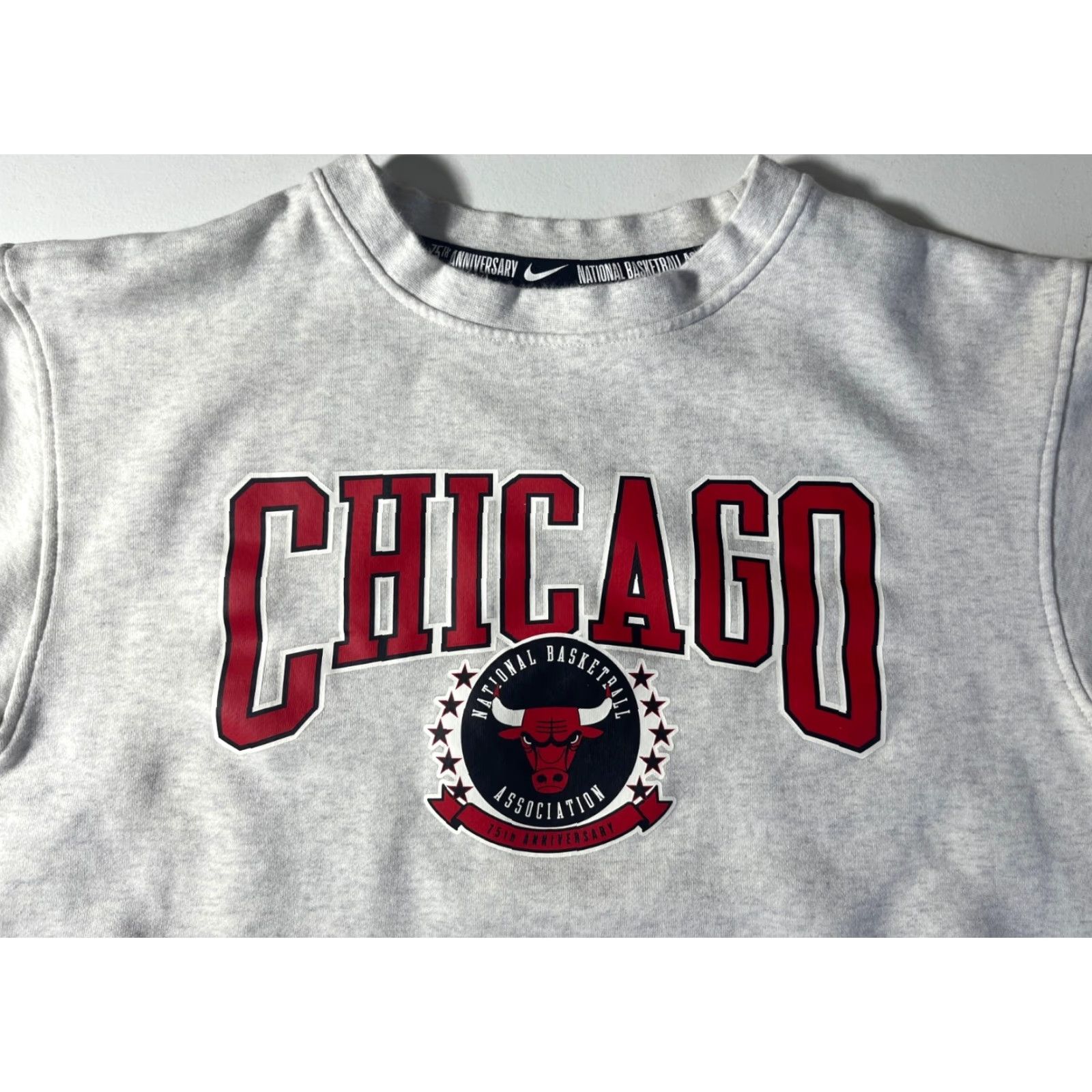 Nike Nike Chicago Bulls 75th Anniversary Courtside Ivy League Sweatshirt XL Men Gray Cotton Blend Fleece Embroidered Logo Pullover Sports Vintage Size US XL / EU 56 / 4 - 5 Thumbnail