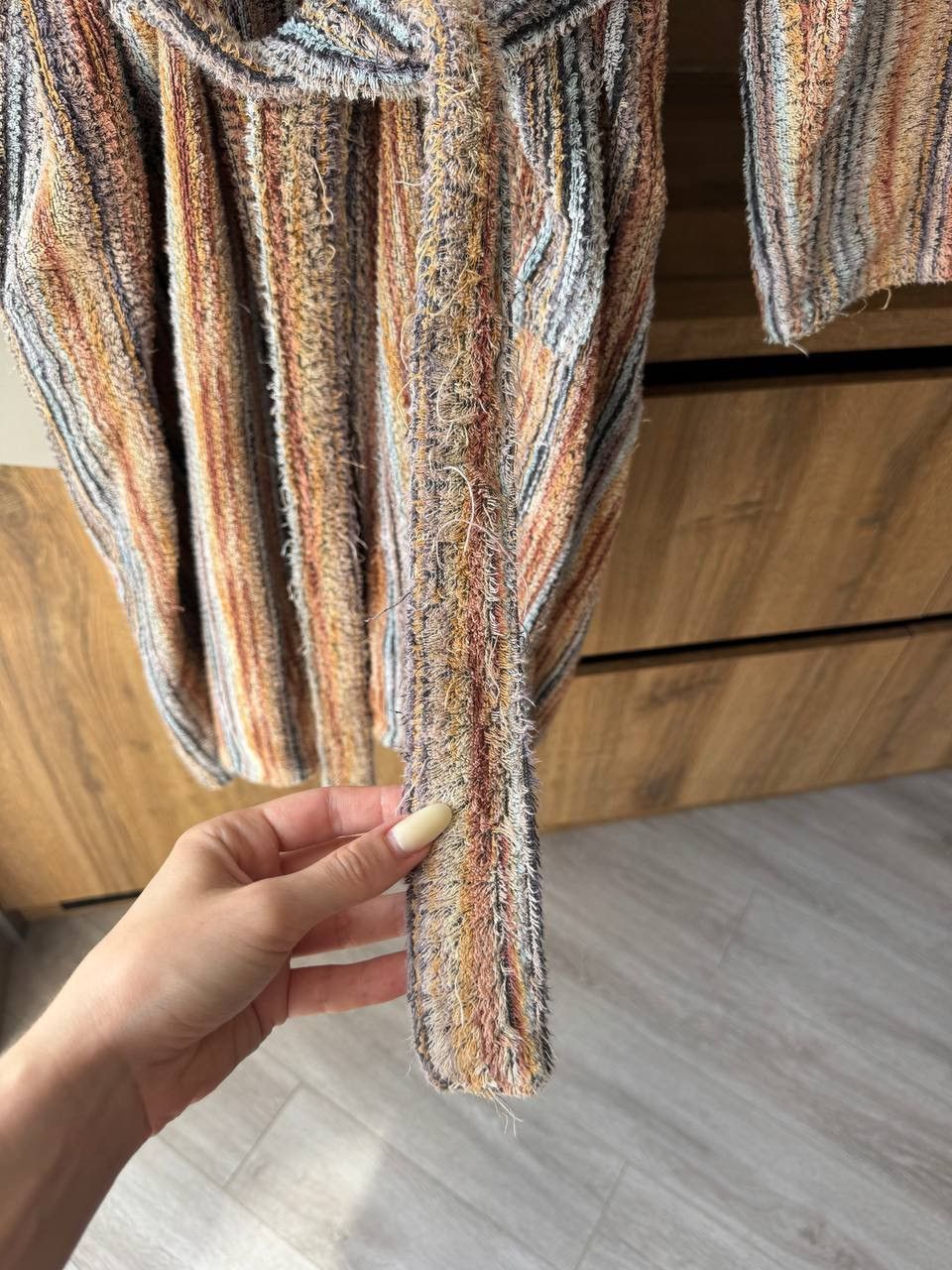 Missoni Vintage MISSONI Hooded Bath Robe Belted Zigzag Towelling Size US M / EU 48-50 / 2 - 2 Thumbnail