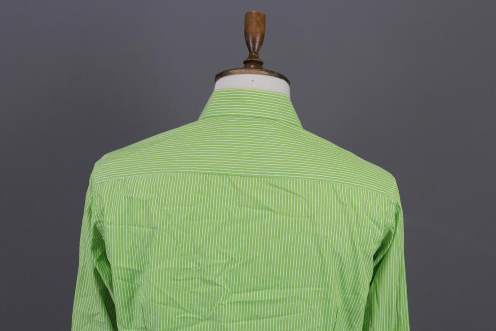 Eton Eton Contemporary Green Striped Luxury Shirt Size 41 /16 Size US M / EU 48-50 / 2 - 10 Thumbnail