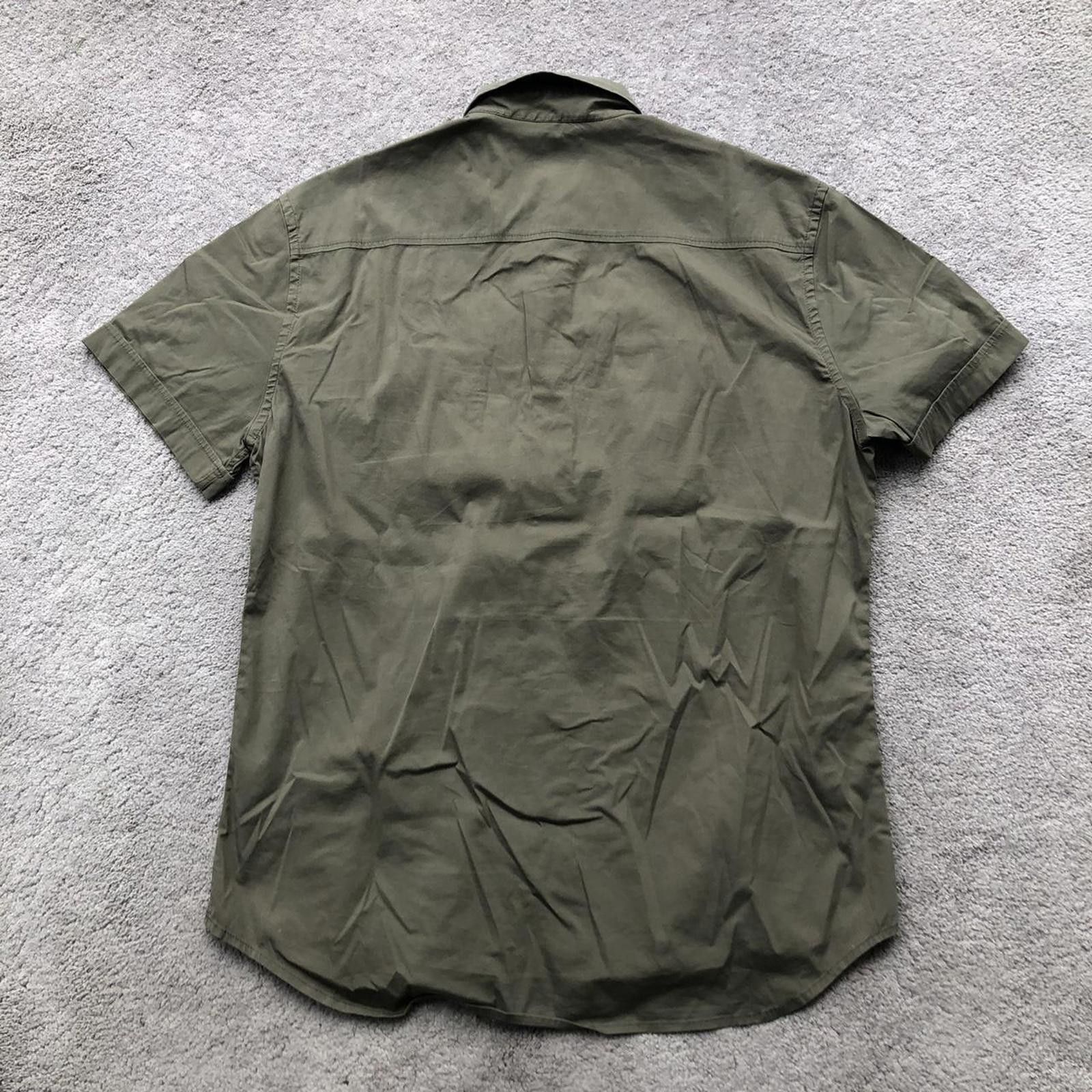 Prada Vintage Prada Khaki Short Sleeve Button Up Shirt Size US L / EU 52-54 / 3 - 4 Thumbnail