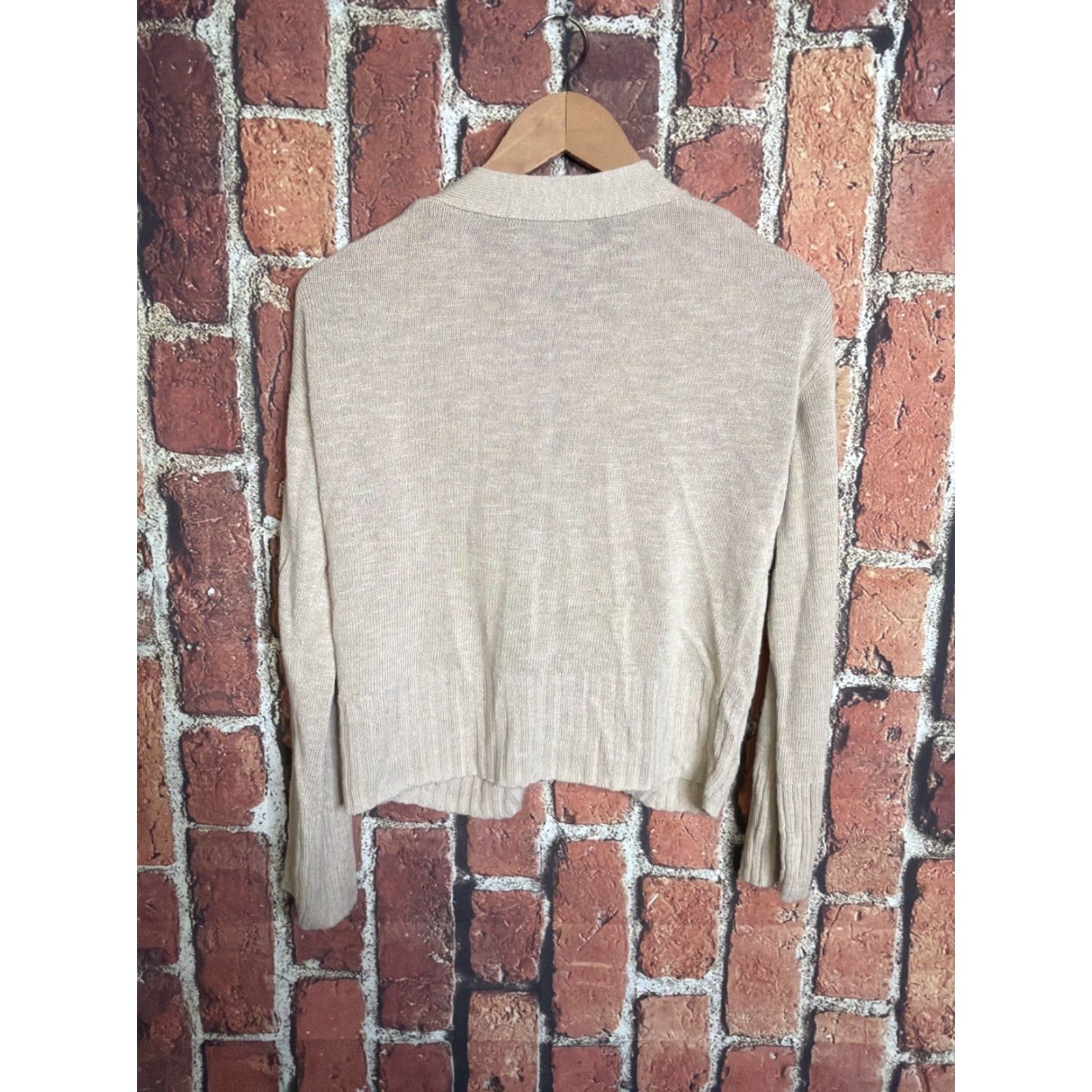 Banana Republic Banana Republic Cardigan Womens Small Beige Cotton Knit Open Solid Size S / US 4 / IT 40 - 4 Thumbnail
