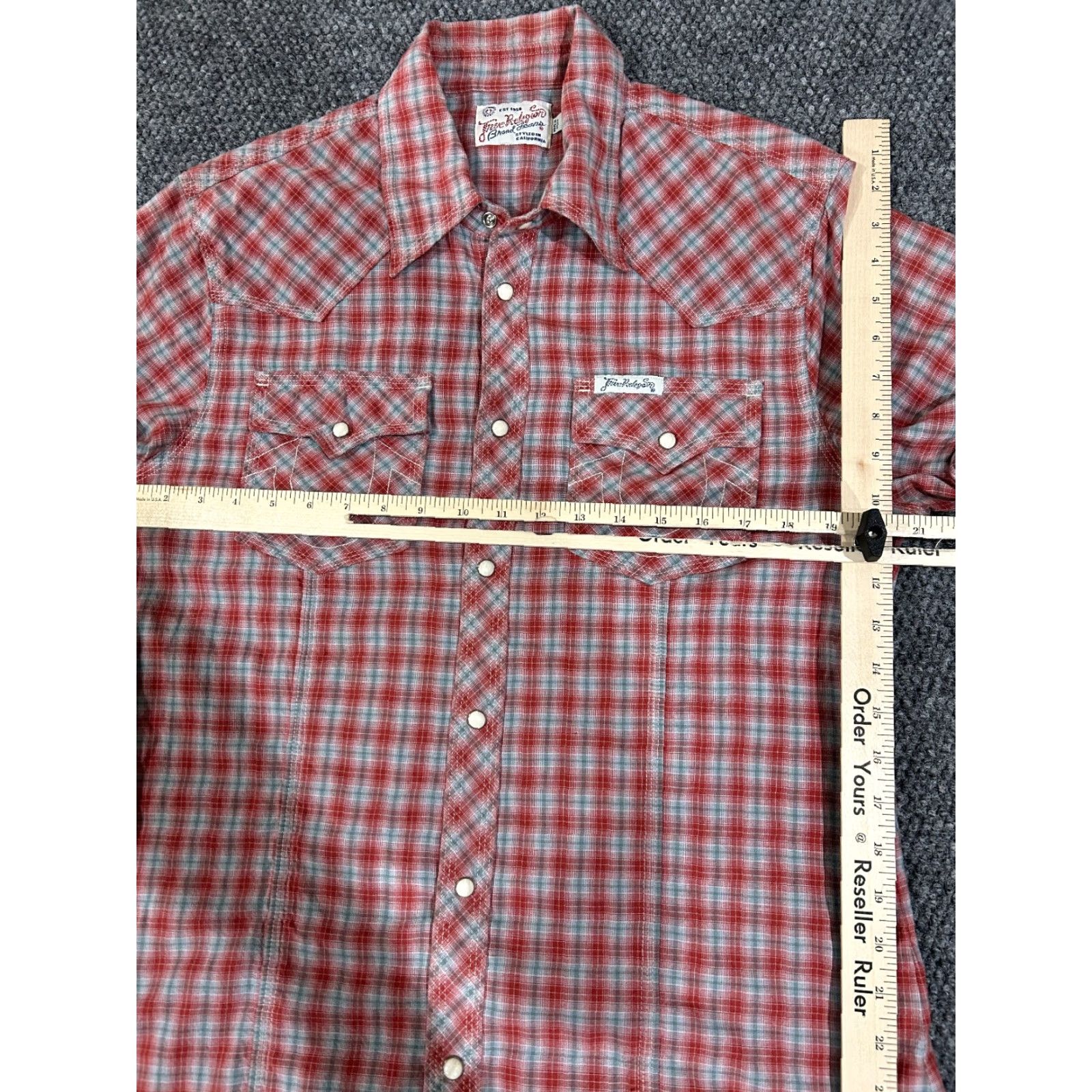True Religion VINTAGE True Religion Shirt Mens Large Red Blue Plaid Pearl Snap Western Size US L / EU 52-54 / 3 - 5 Thumbnail