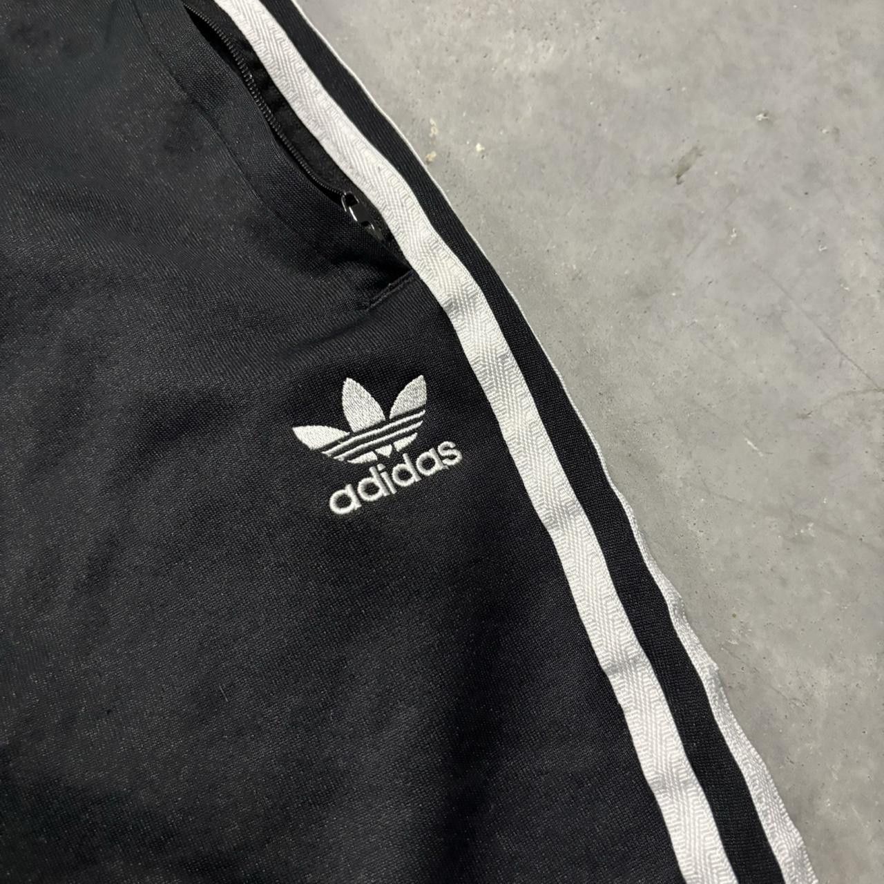 Adidas × Vintage Crazy Vintage Y2K/2000s Black Adidas Striped Streetwear Essential Sweatpants! Size US 36 / EU 52 - 4 Thumbnail