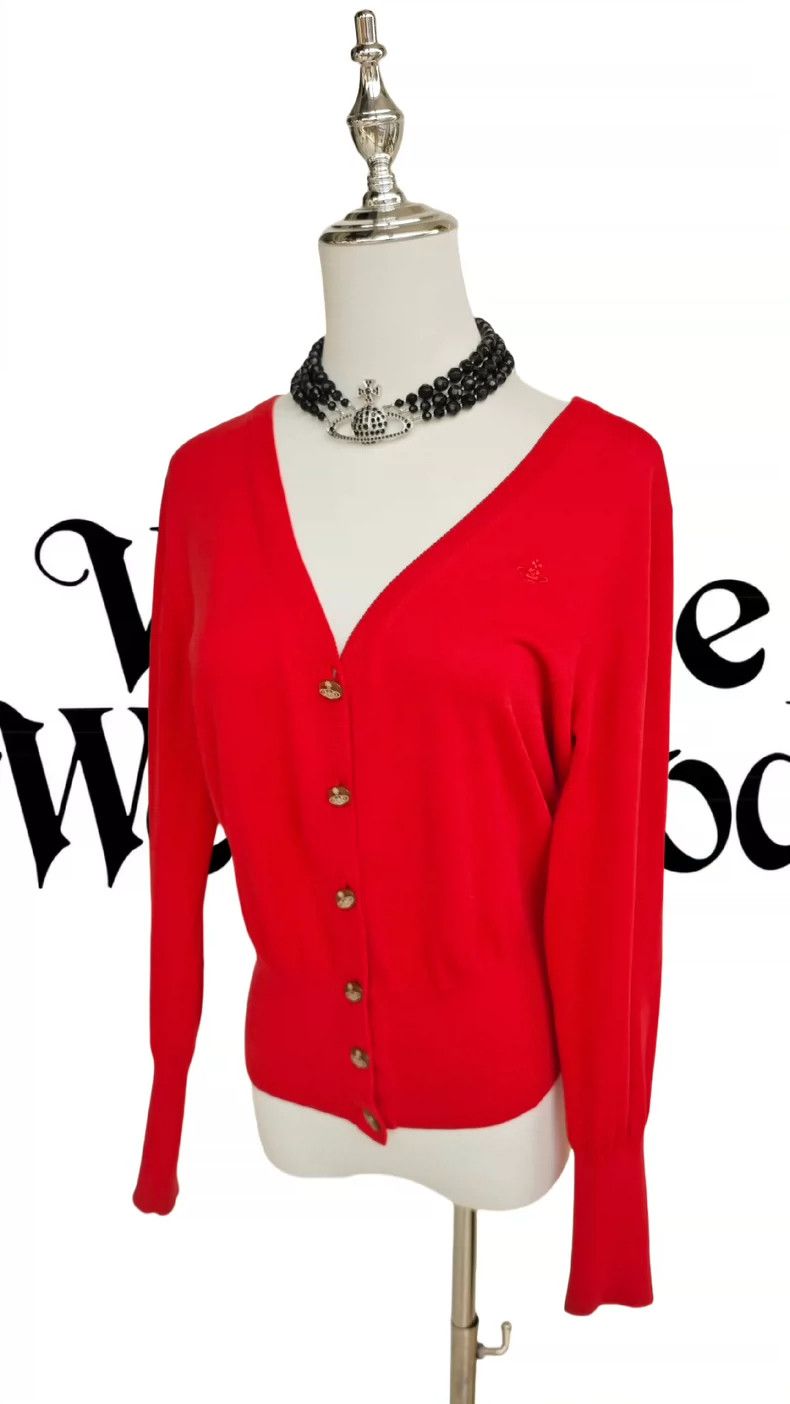 Vivienne Westwood Vivienne Westwood Red knit sweater cardigan Size M / US 6-8 / IT 42-44 - 3 Thumbnail