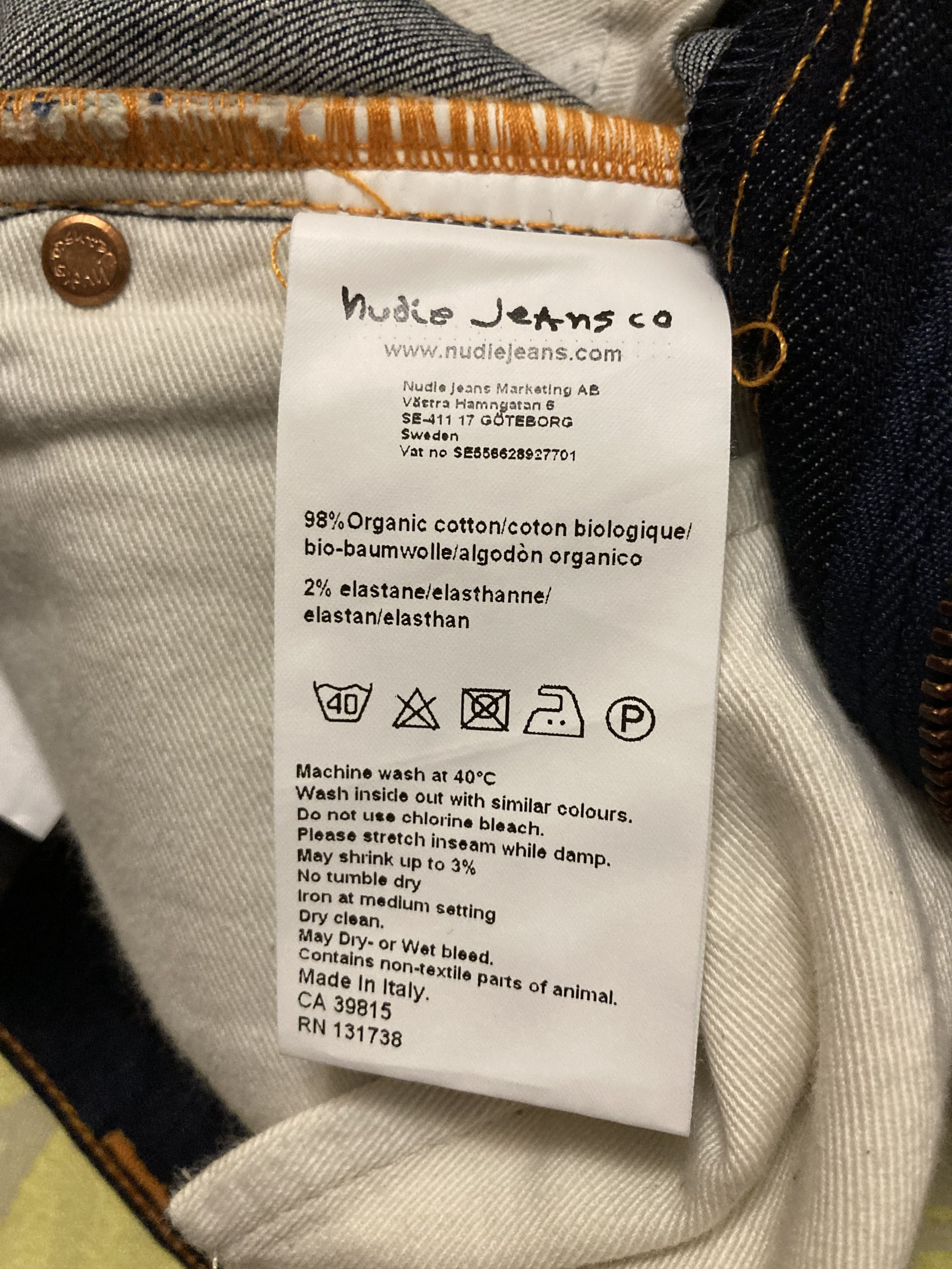Nudie Jeans Nudie Jeans Thinn Finn Organic Dry Denim Ecru Jeans Size US 31 - 9 Thumbnail