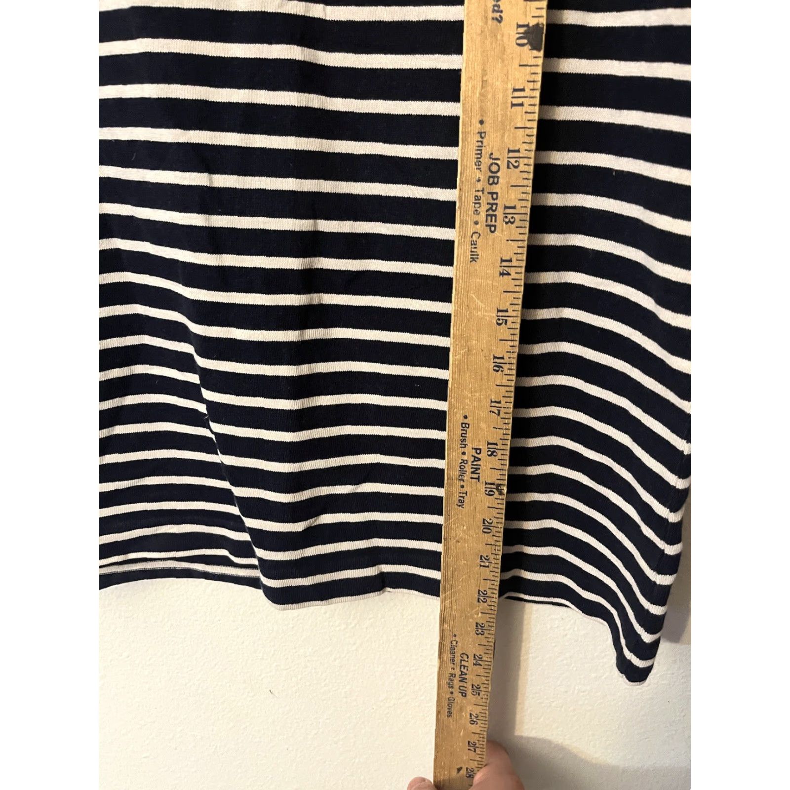 Loft LOFT Blouse Womens L Black White Stripe Knit Boat Neck 3/4 Sleeve Back Zip Size L / US 10 / IT 46 - 4 Thumbnail