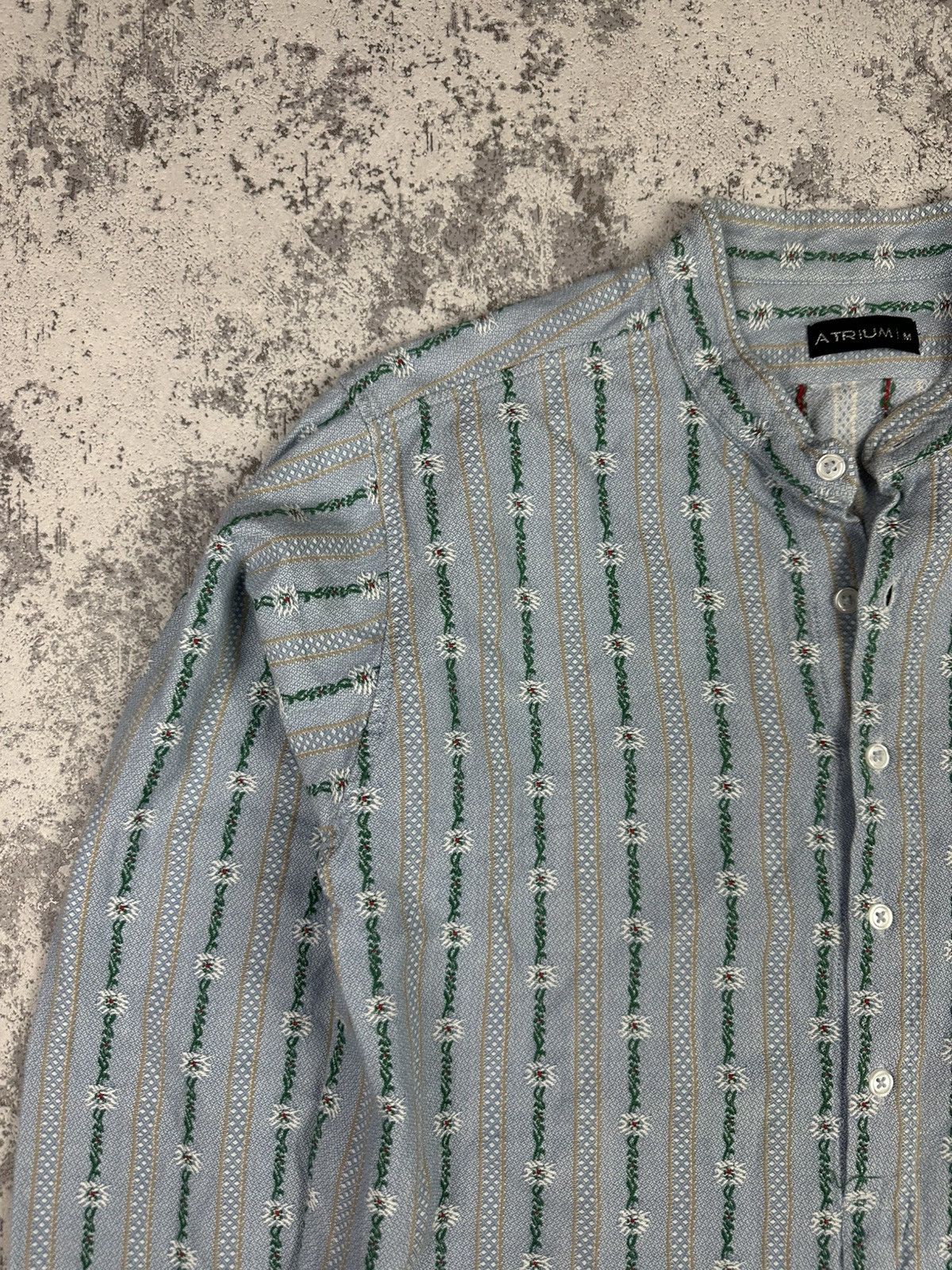 Vintage Vintage Shirt Atrium Shirt Rare Floral Stripe Pattern Size US M / EU 48-50 / 2 - 6 Thumbnail