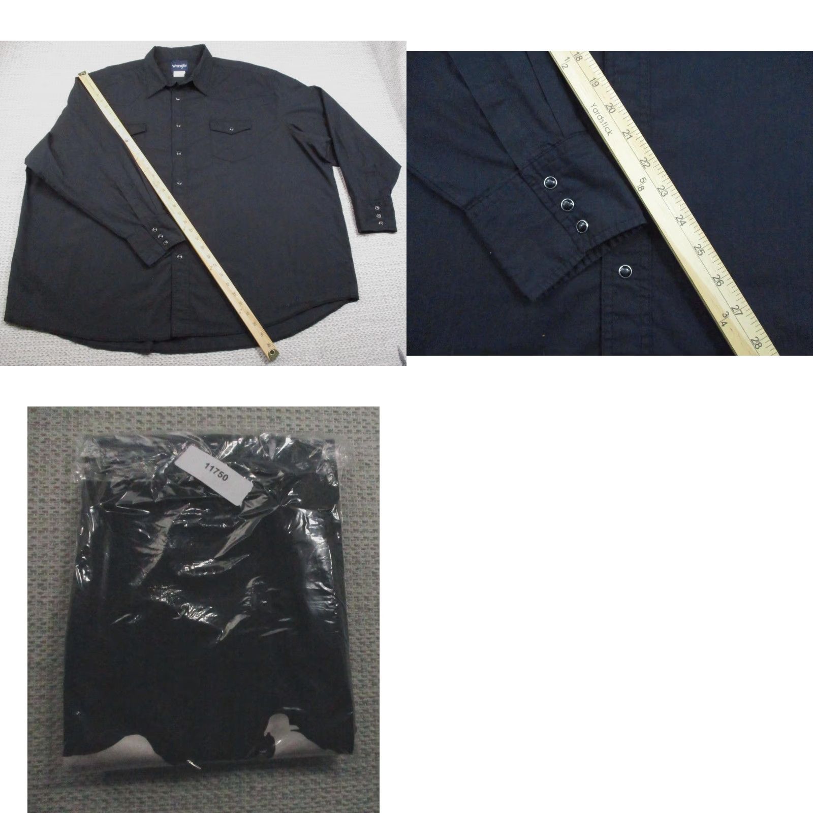 Wrangler VINTAGE Wrangler Shirt Mens 3XL Black Western Snap Button Team BBQ Logo Long Sleeve Size US XXL / EU 58 / 5 - 9 Thumbnail