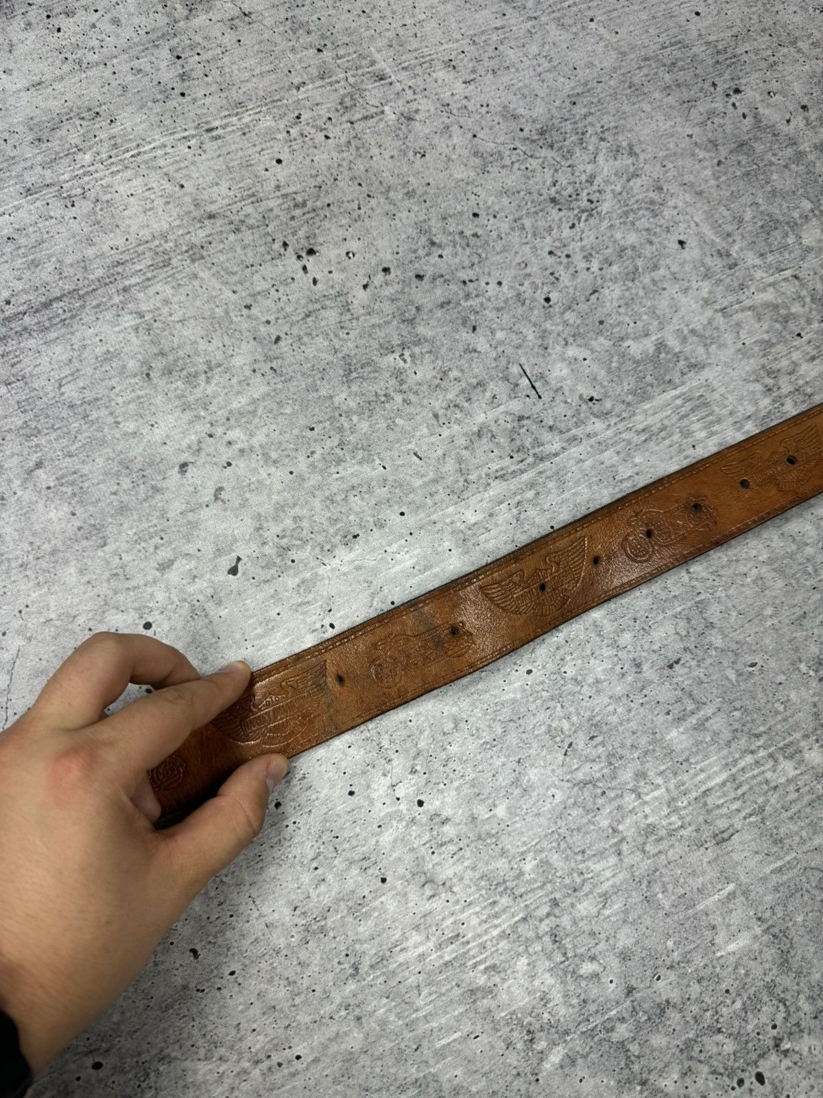 Harley Davidson Vintage Harley Davidson 90’s Y2K Monogram Logo Leather Belt Size ONE SIZE - 9 Thumbnail
