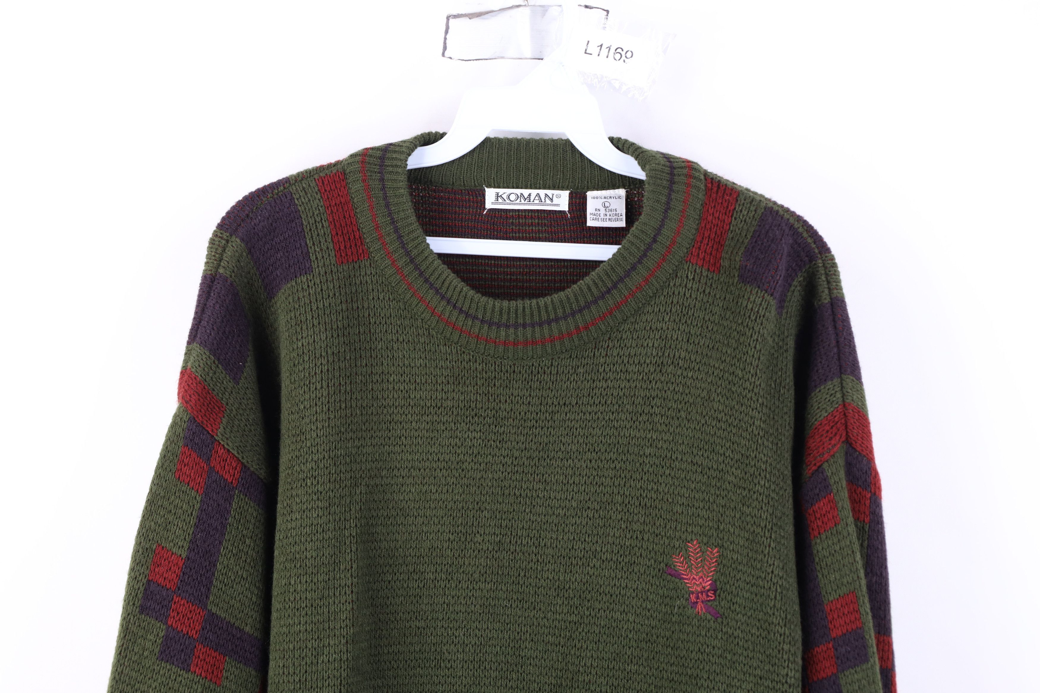 Vintage Vintage 90s Streetwear Geometric Knit Crewneck Sweater Size US L / EU 52-54 / 3 - 2 Thumbnail