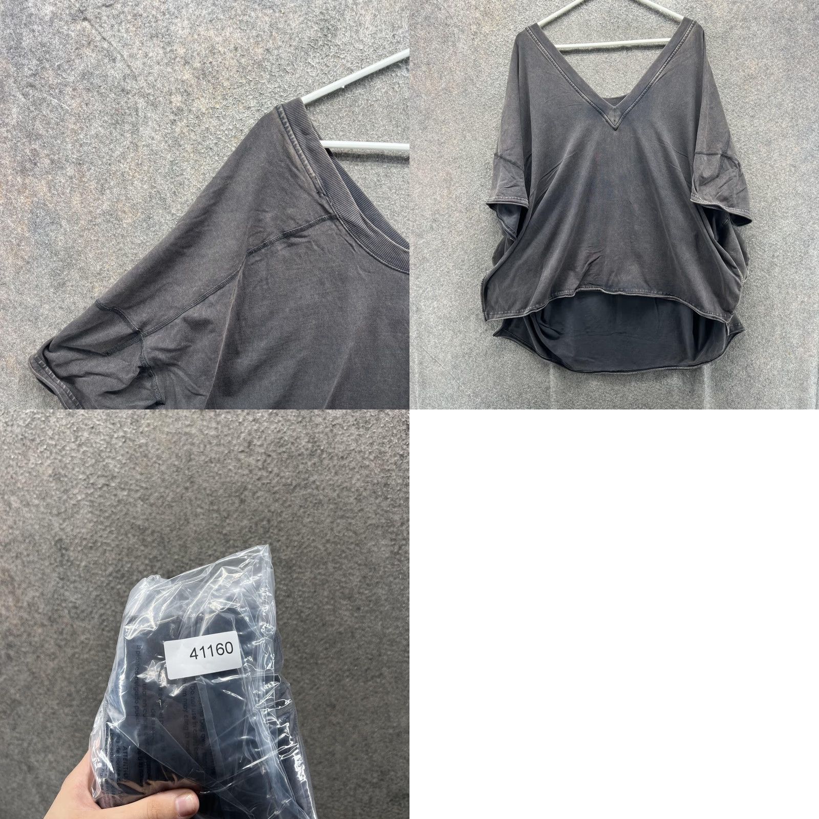 Vintage FP Movement Shirt Womens M Gray V-Neck Dolman Short Sleeve Yoga Athletic Size M / US 6-8 / IT 42-44 - 8 Thumbnail