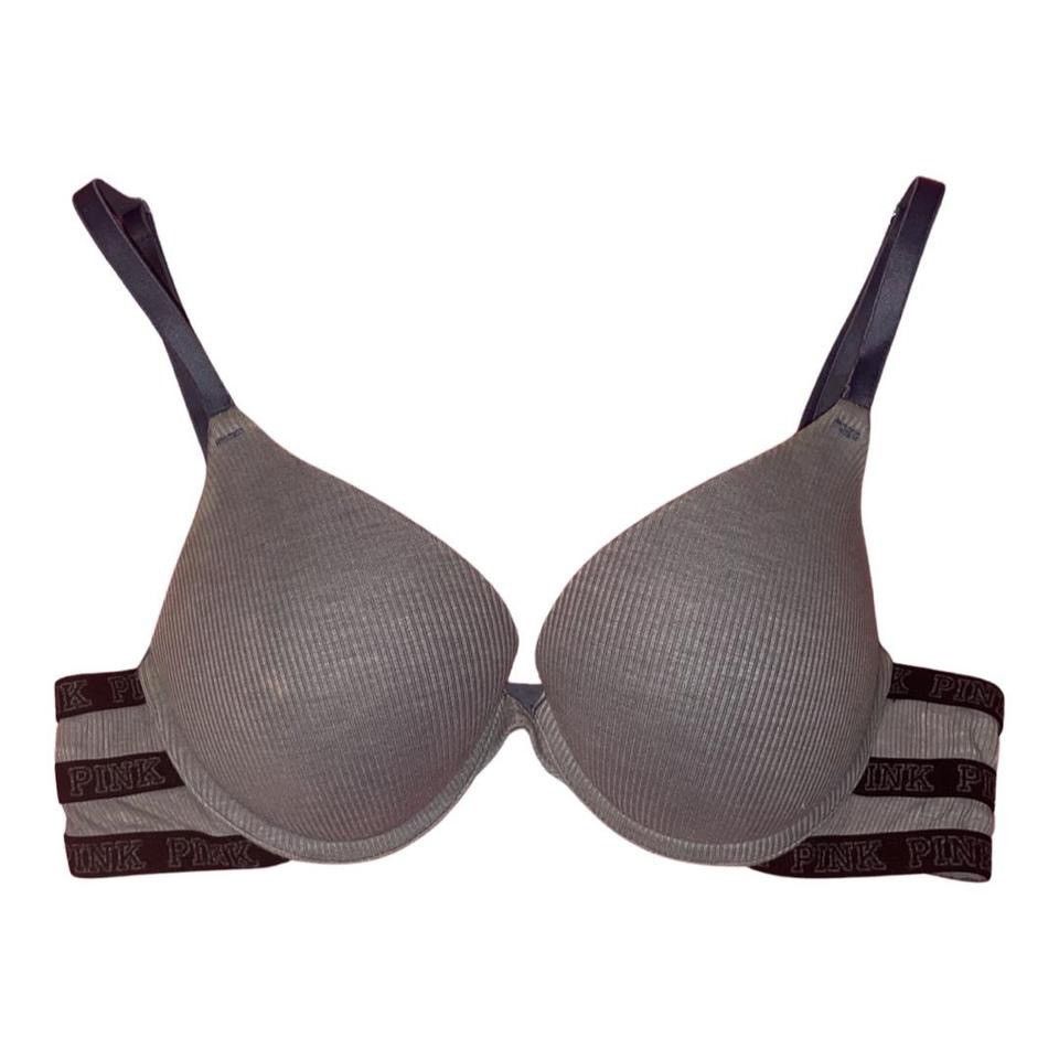 Pink Victoria secret PINK blue ribbed wear everywhere push up bra | Grailed
