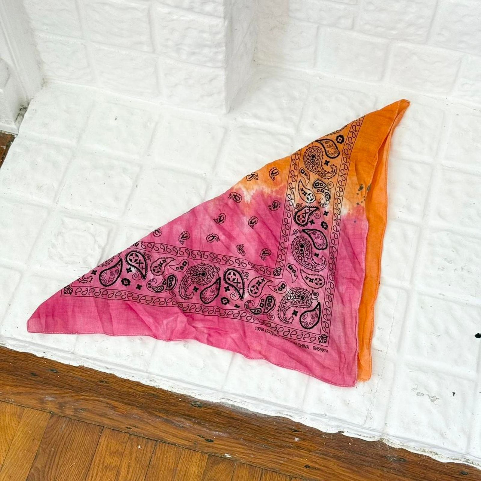 Other ✿ hand dyed sunset bandana ✿ Size ONE SIZE - 4 Thumbnail