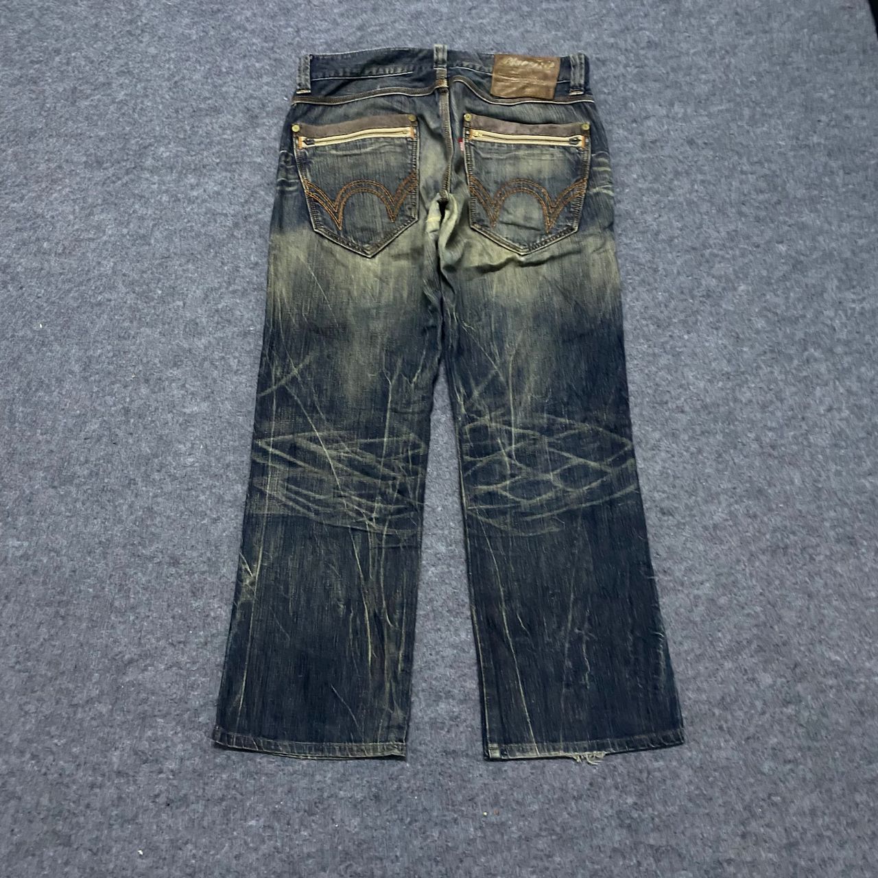 Edwin 💥Best Offer💥Vintage Edwin Blue Trip Distressed Denim Size US 36 / EU 52 - 2 Thumbnail