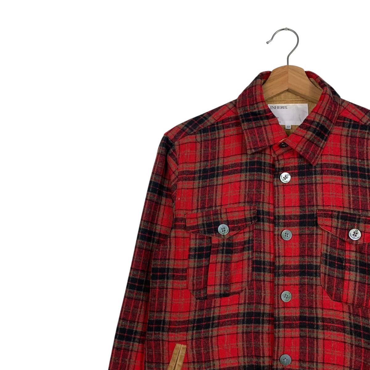 Japanese Brand INHERIT Herritage & Modernity Red Checked Flannel #1625-C72 Size US S / EU 44-46 / 1 - 3 Thumbnail