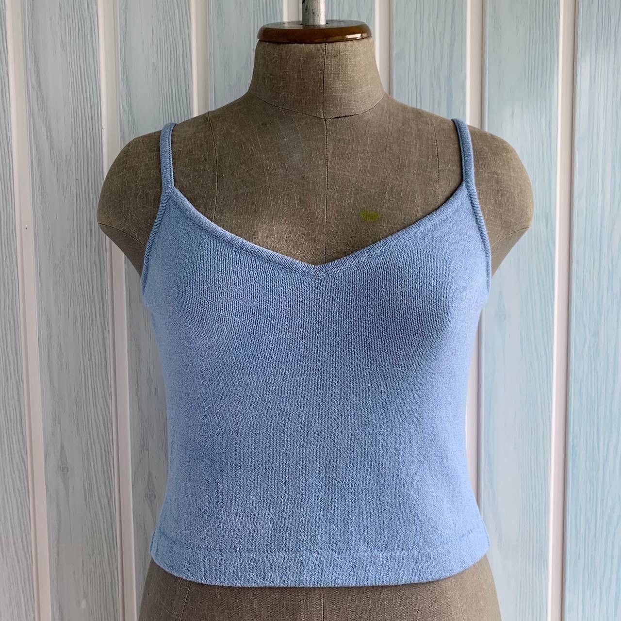 Designer × St. John Vintage St. John USA Women Blue Knit Wool Spaghetti Tank Top Size S / US 4 / IT 40 - 2 Thumbnail
