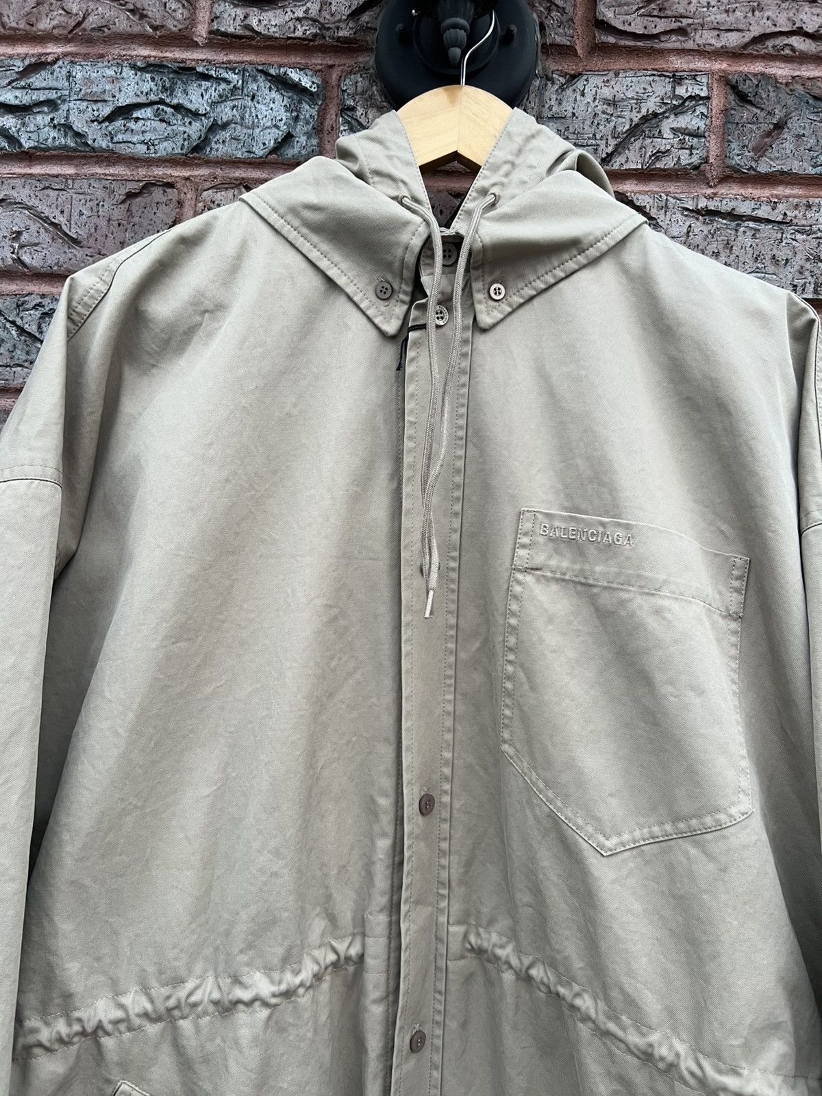 Balenciaga Balenciaga Khaki Military Shirt Parka Size US L / EU 52-54 / 3 - 3 Thumbnail
